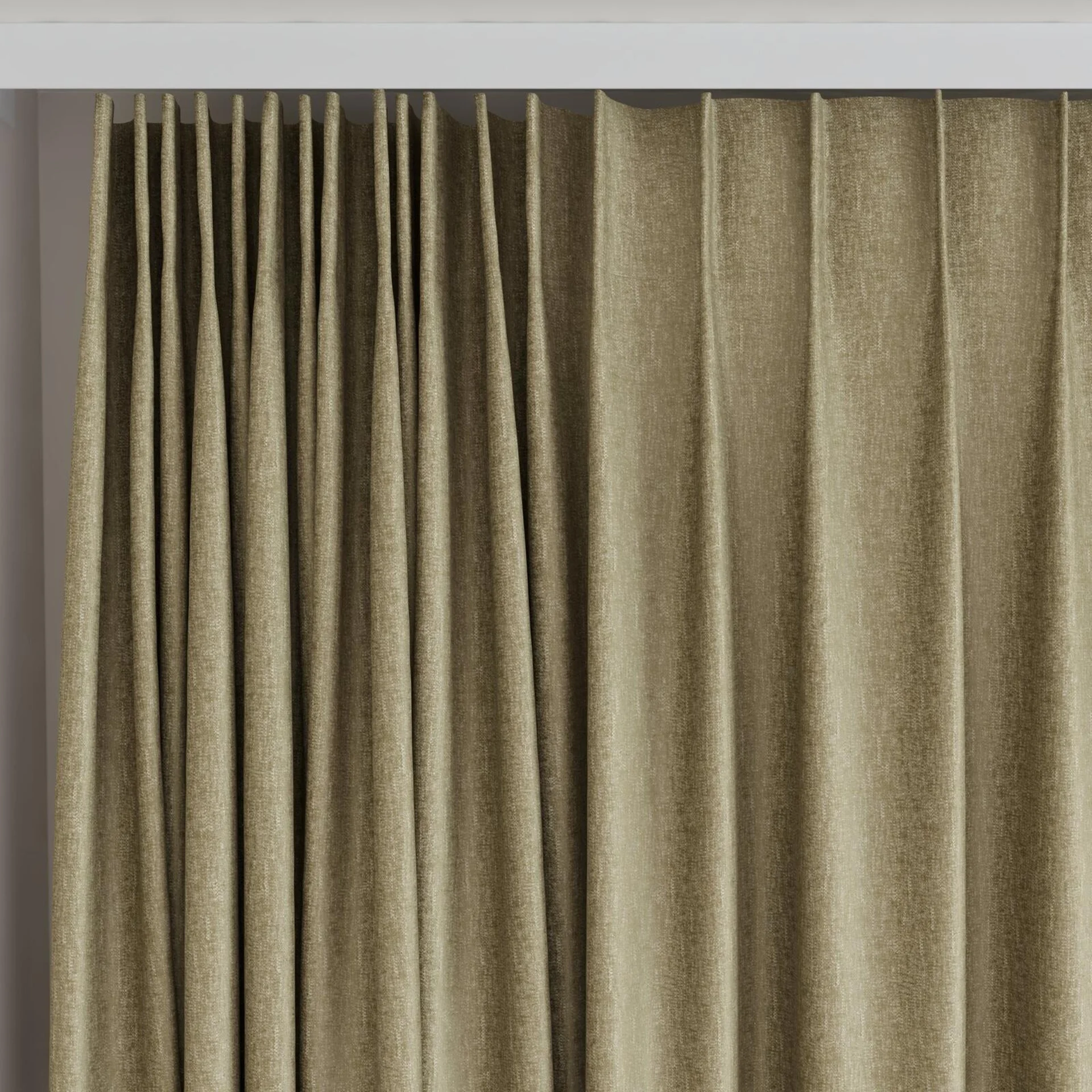 Top view of Rewind Bronze, on curtain rail