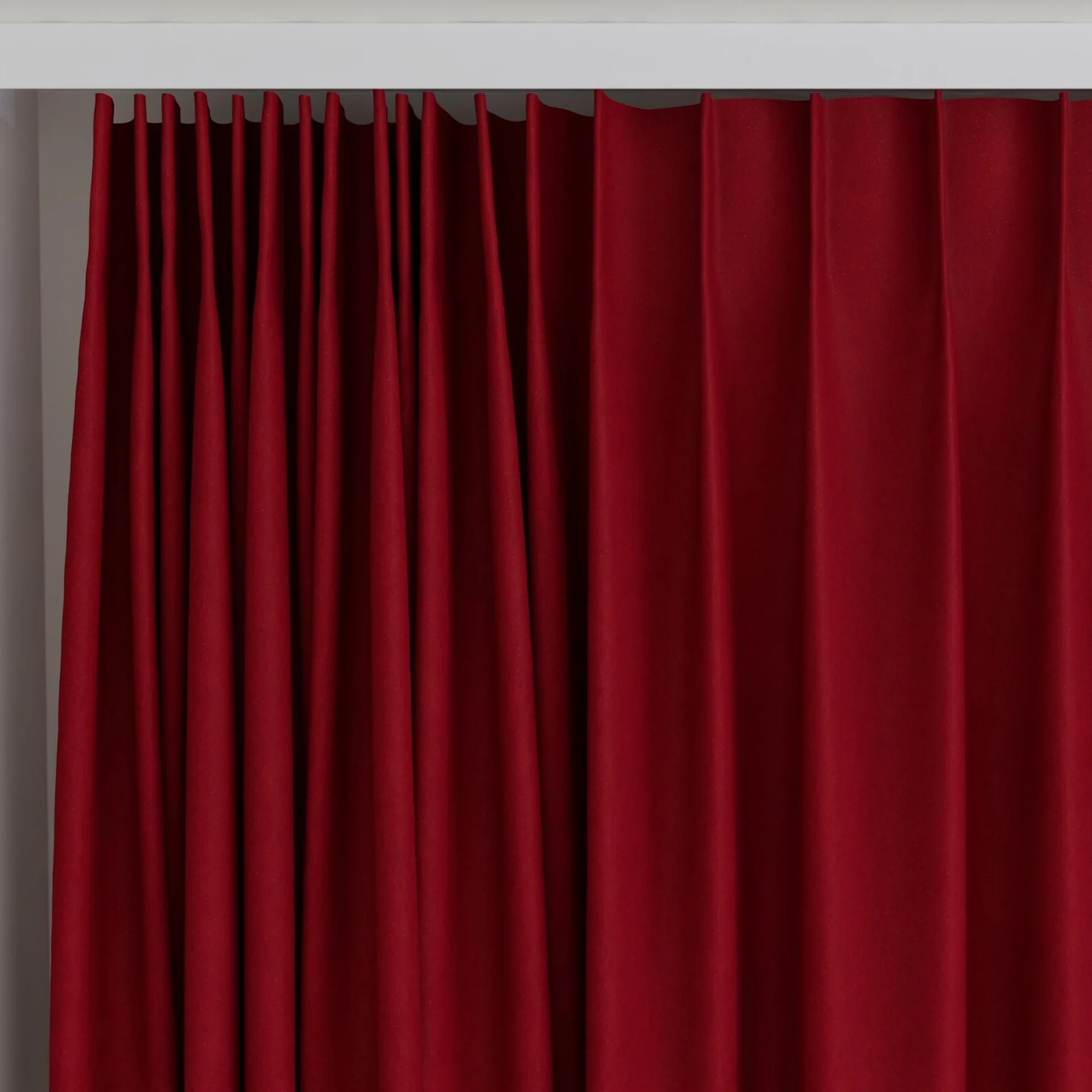 Top view of Lech Cranberry, on curtain rail