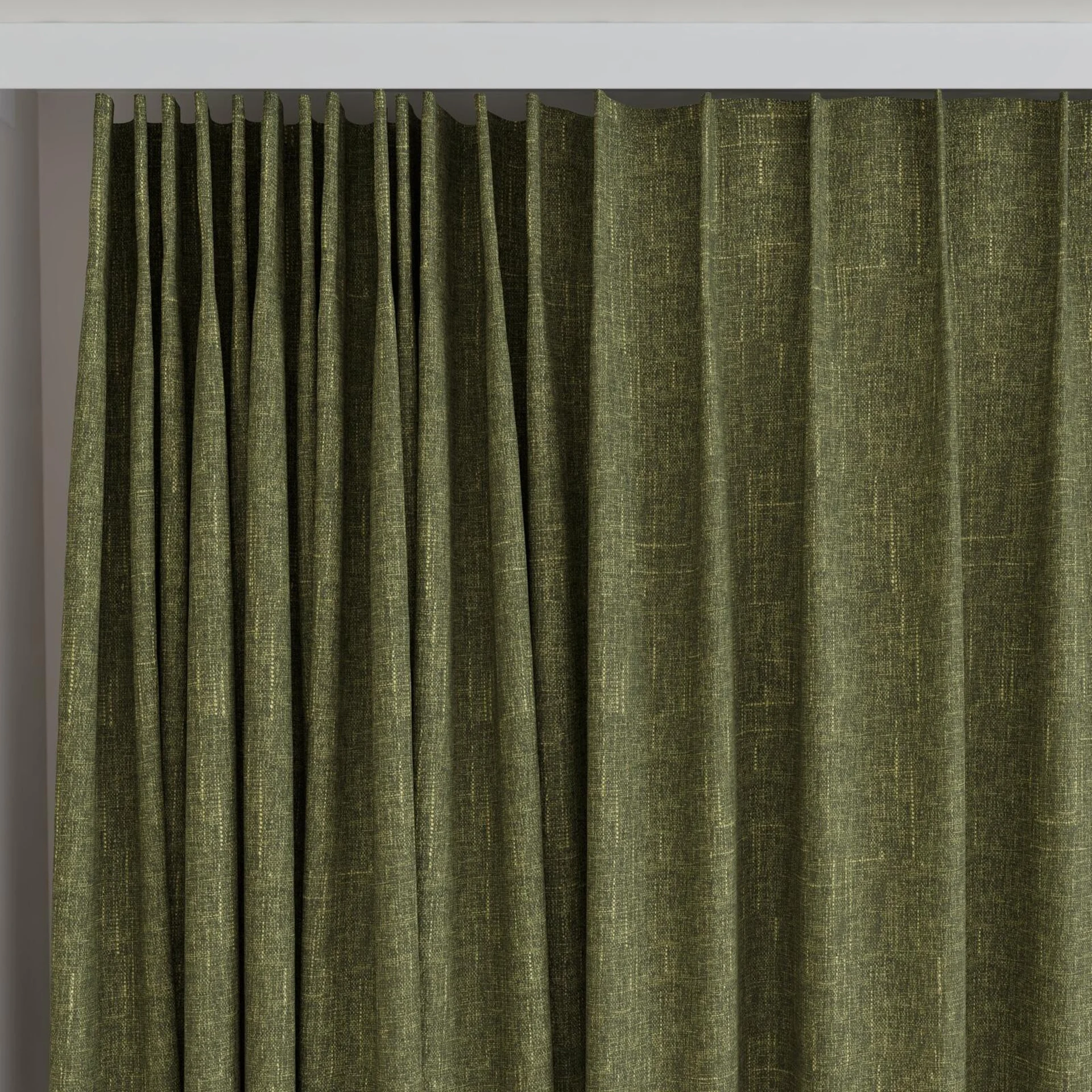 Top view of Cavalry Basil, on curtain rail