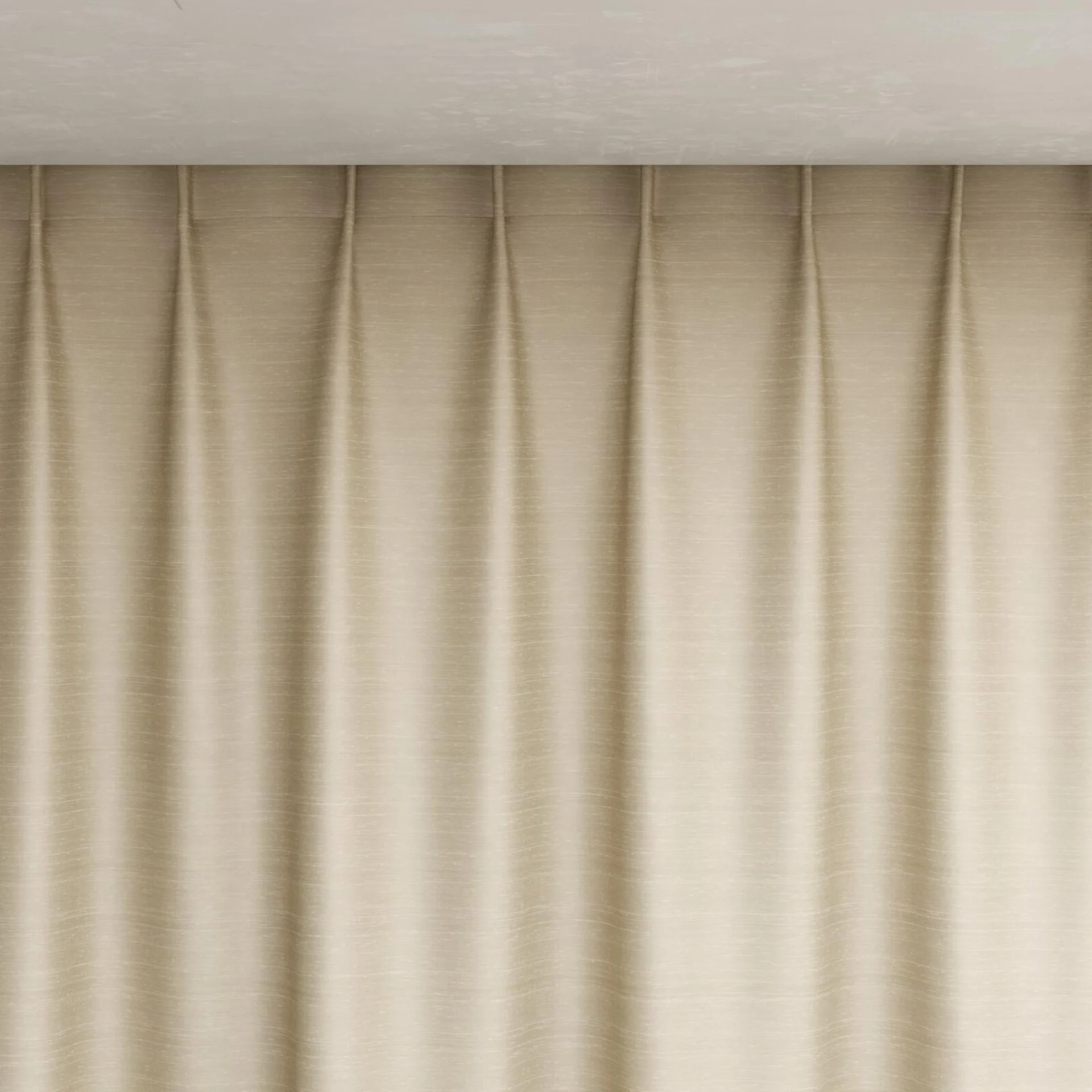 Top view of Silky Ecru, pinch pleat