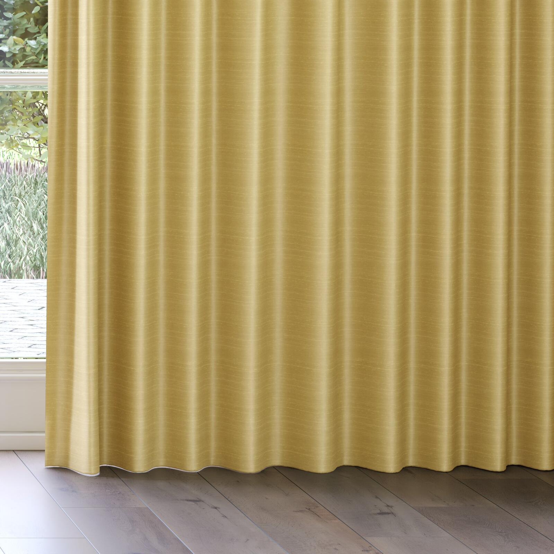 Bottom view of Silky Pampas, on curtain rail