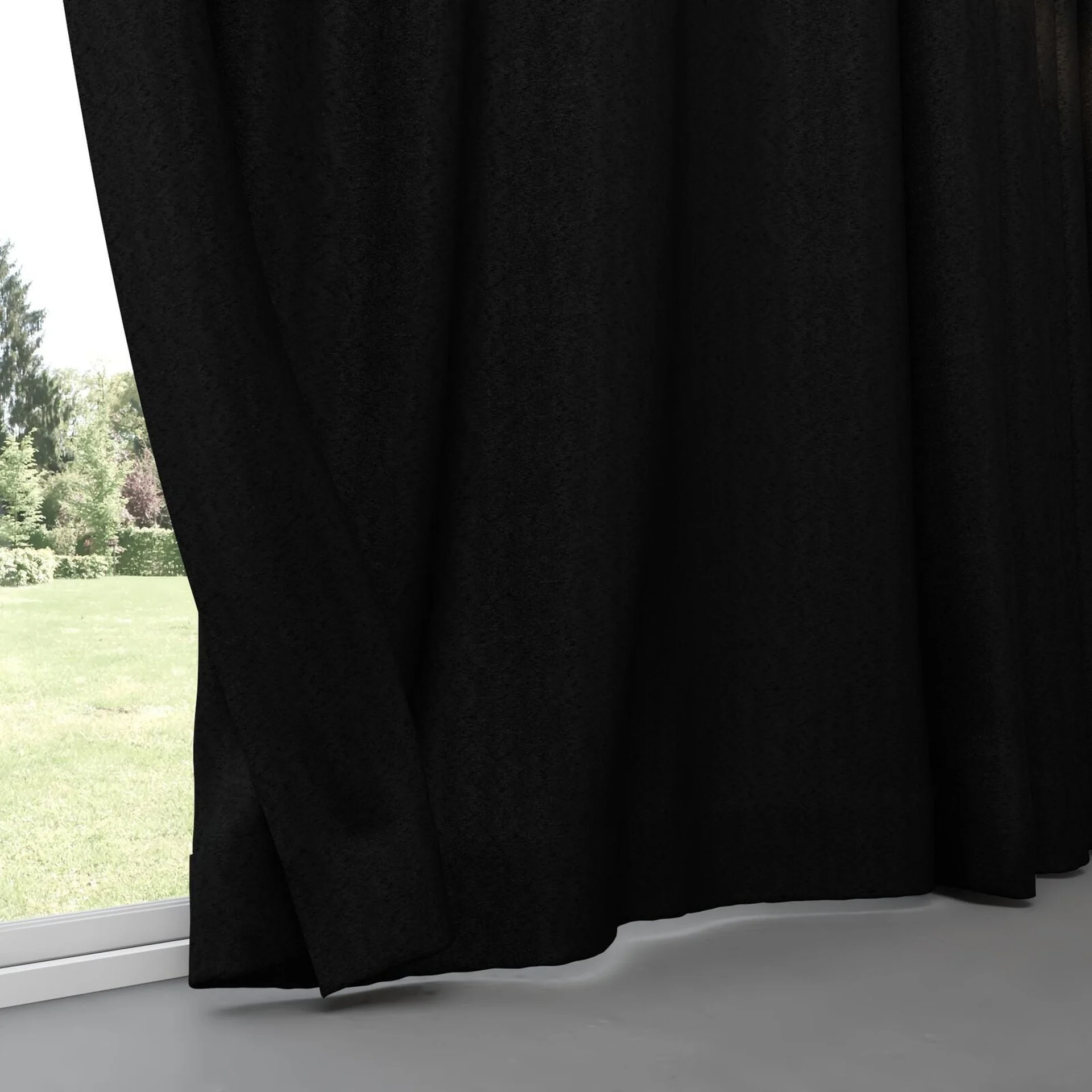 Bottom view of Moon Onyx, pinch pleat