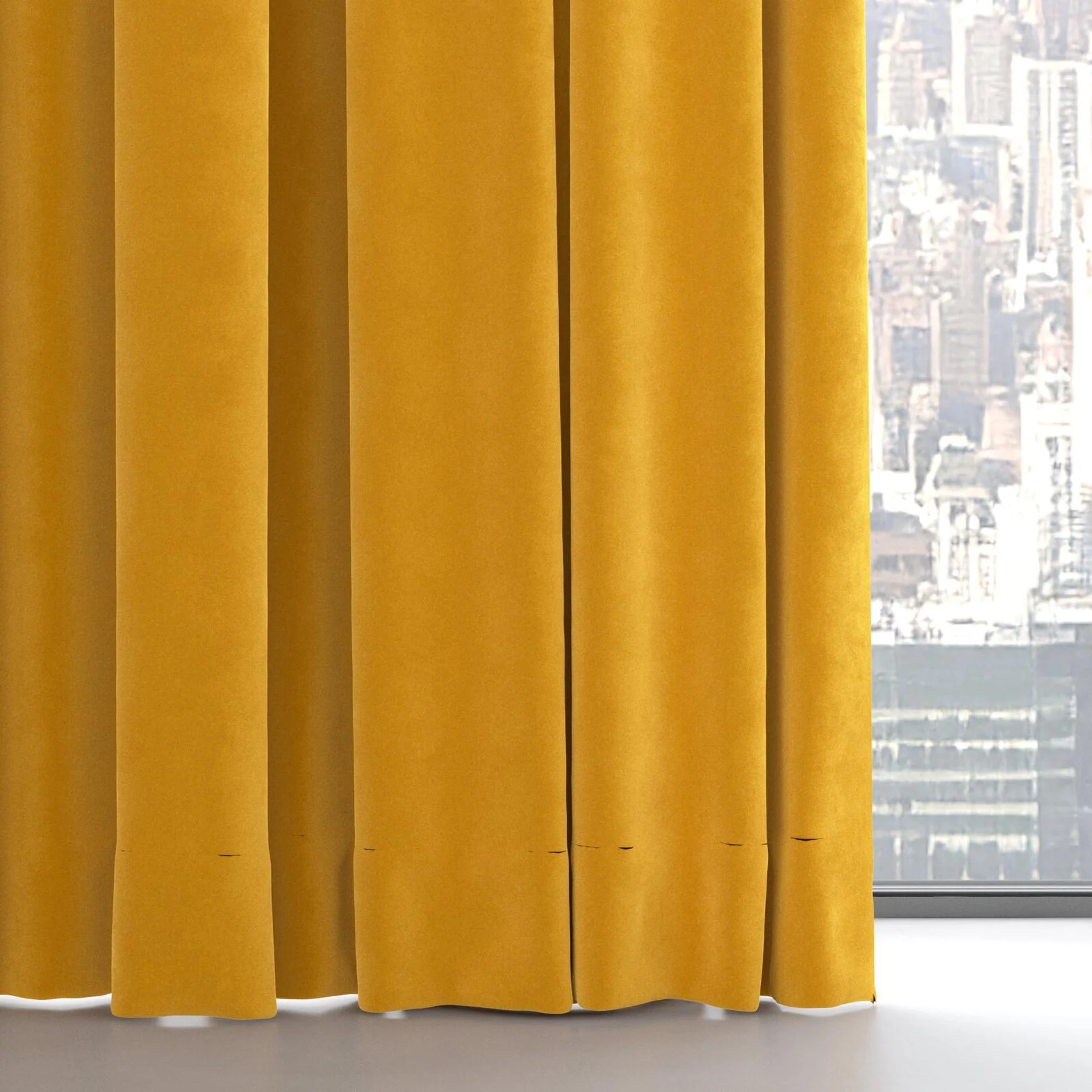 Bottom view of Lux Velvet Gold 8201, on hidden rail