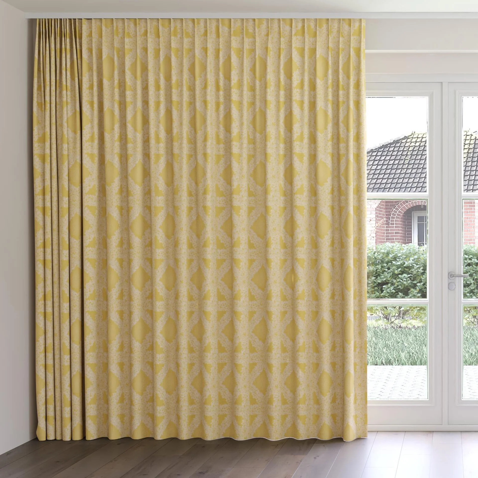 Front view of Tuku Pollen, on curtain rail