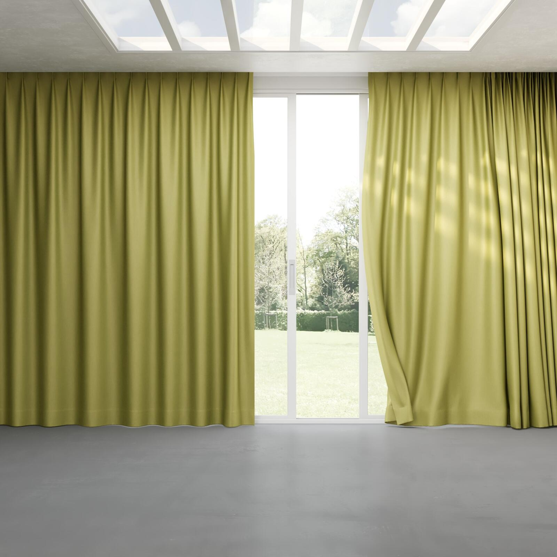 Full view of Re-Boot Pistachio, pinch pleat