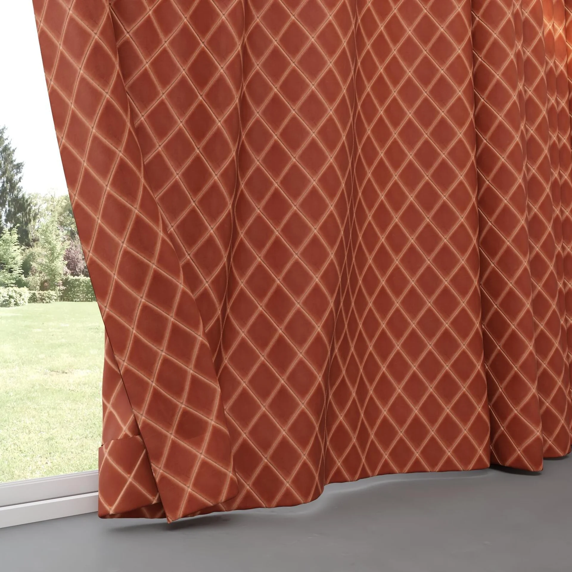 Bottom view of Pantheon Glow, pinch pleat