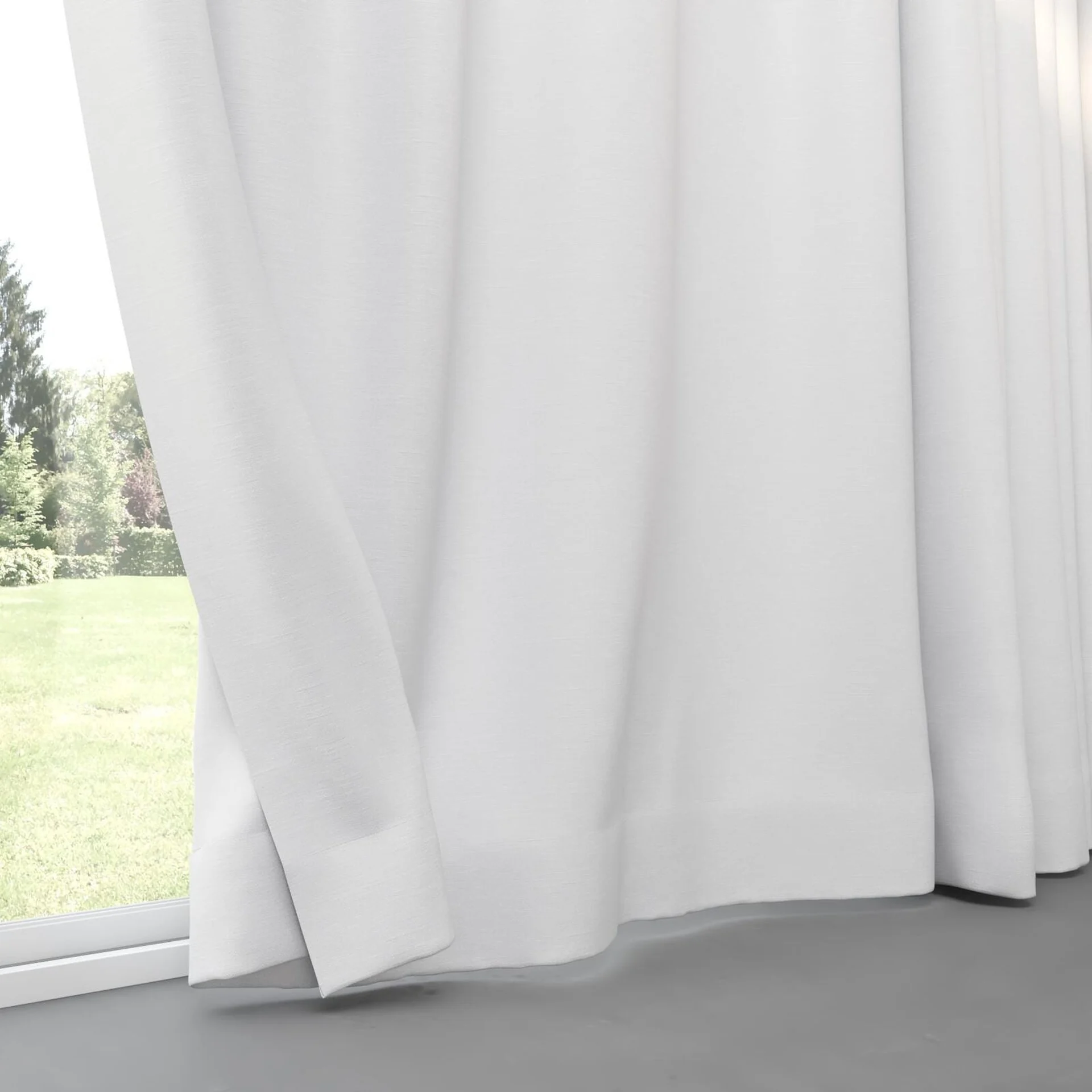 Bottom view of Colourwash Eco Swan, pinch pleat