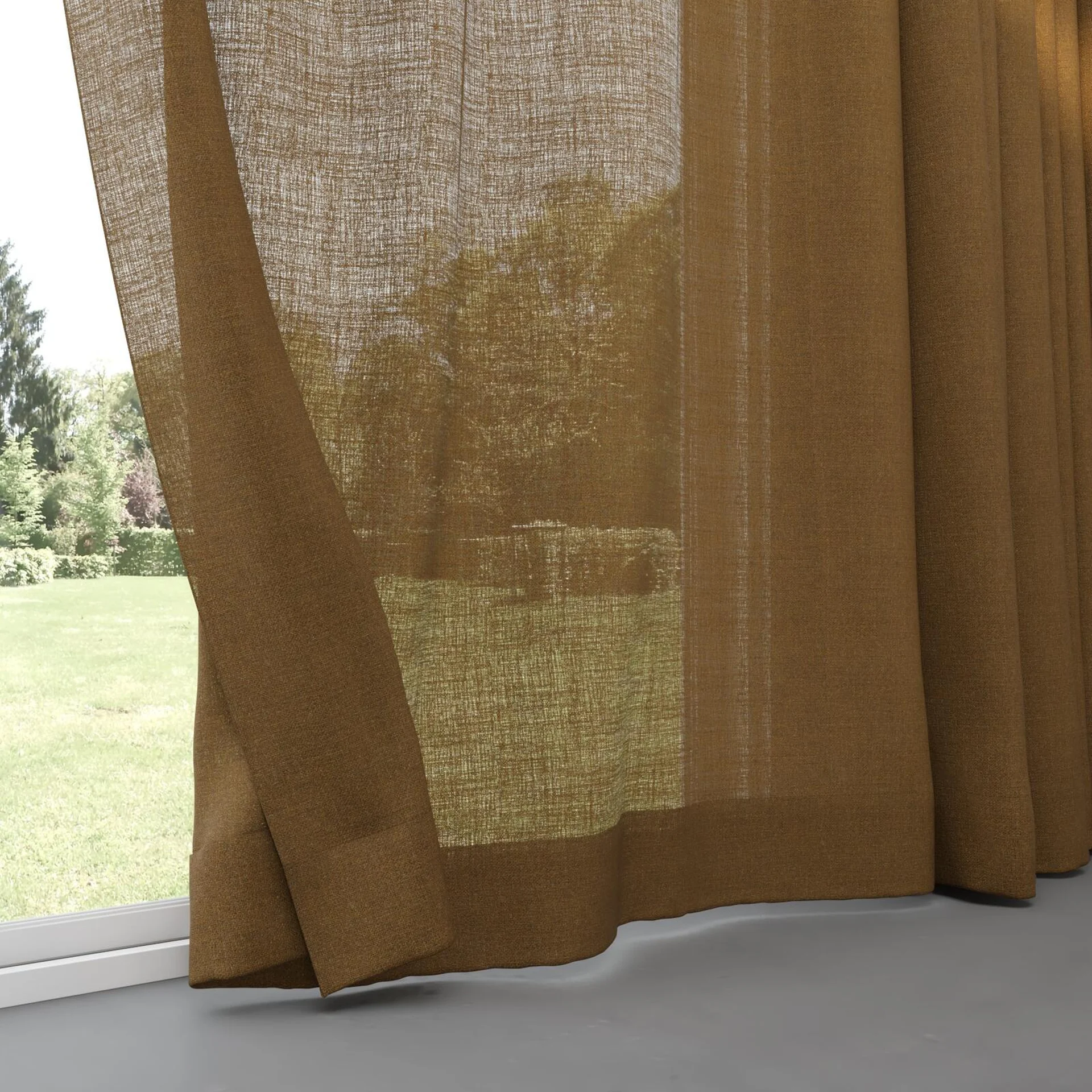 Bottom view of Element Ochre, pinch pleat