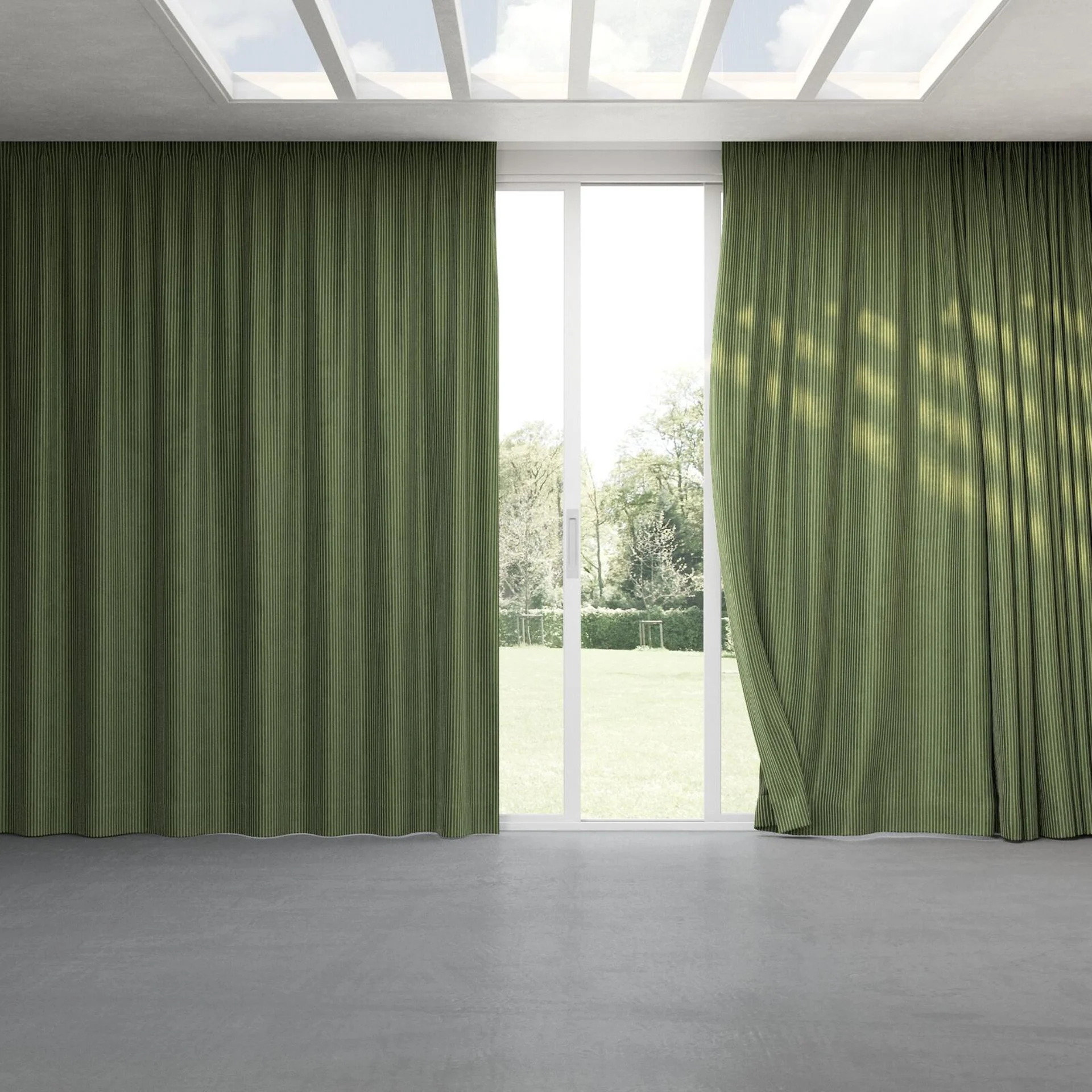 Full view of Embrace Wasabi, pinch pleat