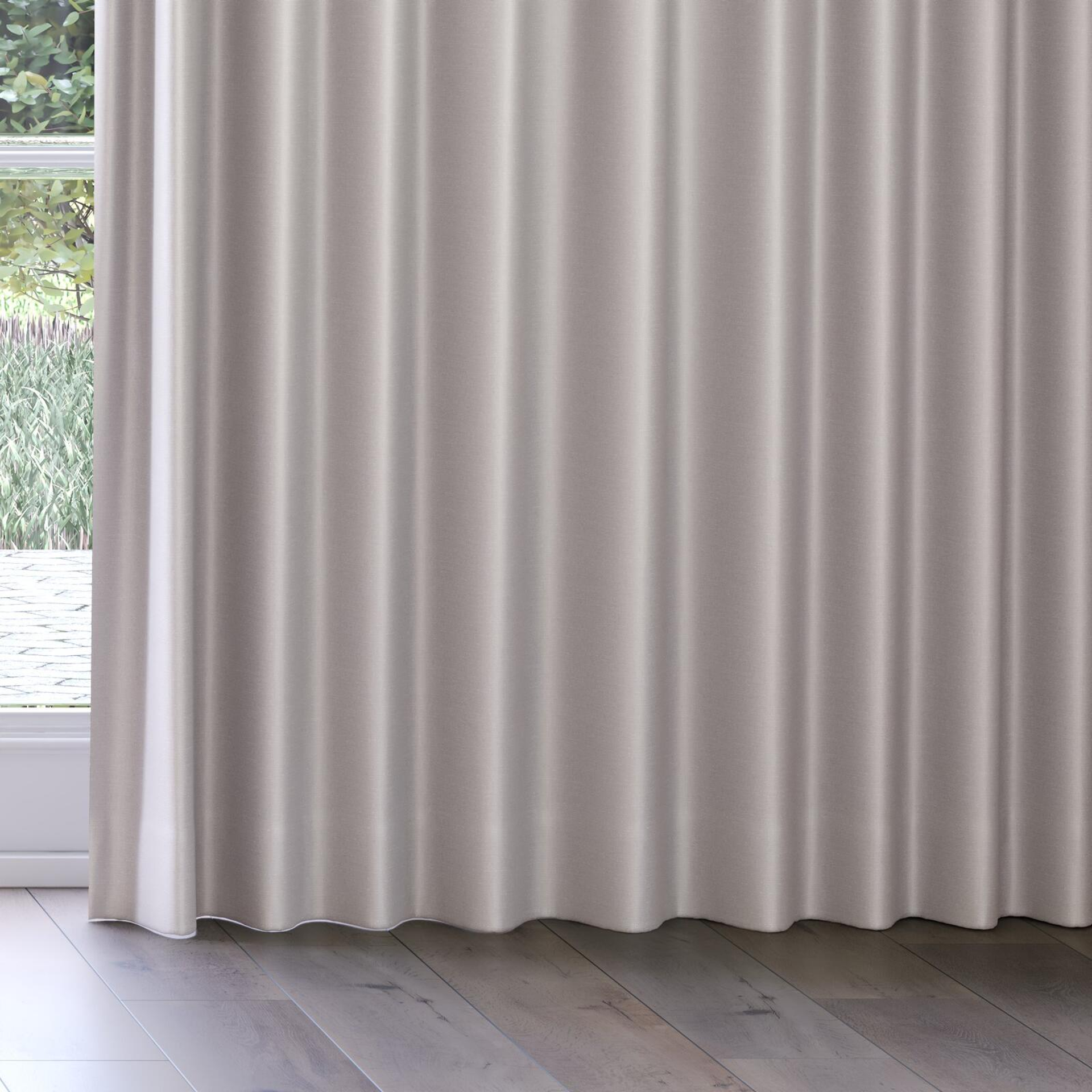Bottom view of Stallion 2 Blackout Vapour, on curtain rail