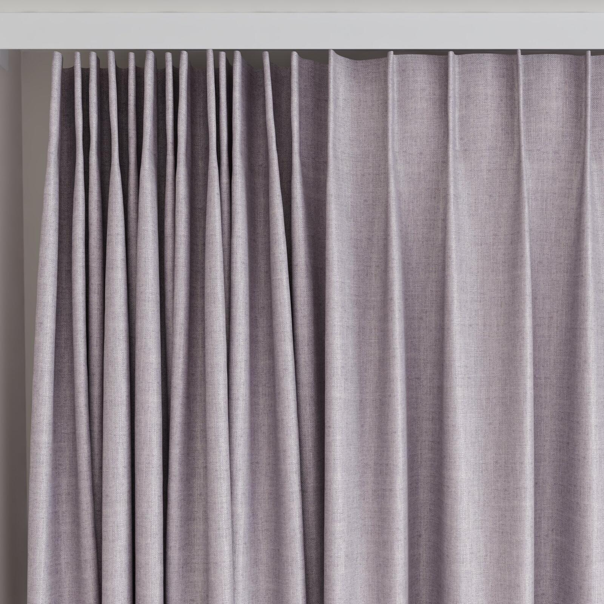 Top view of Frisco Orchid, on curtain rail