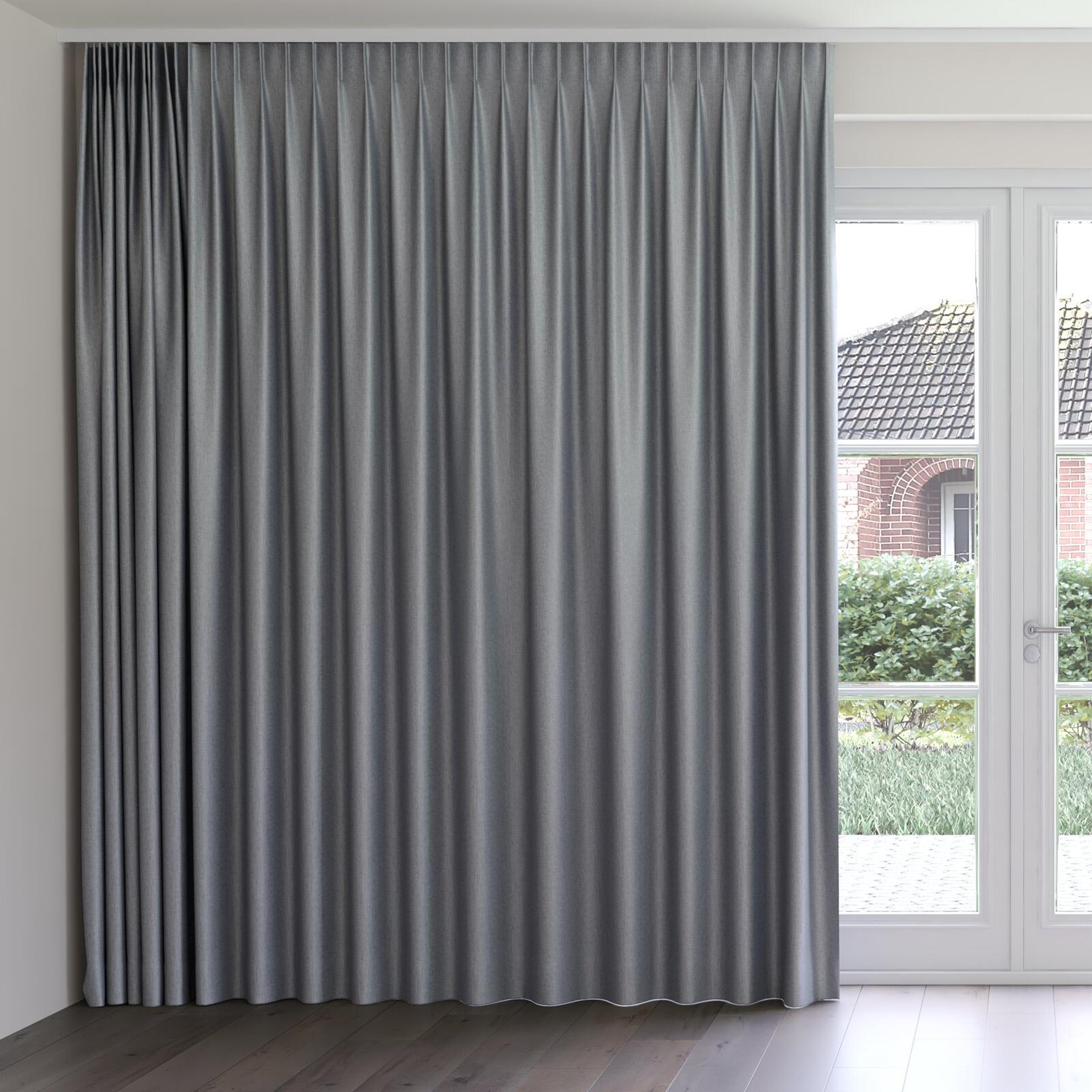 Front view of Matrix Shark, on curtain rail