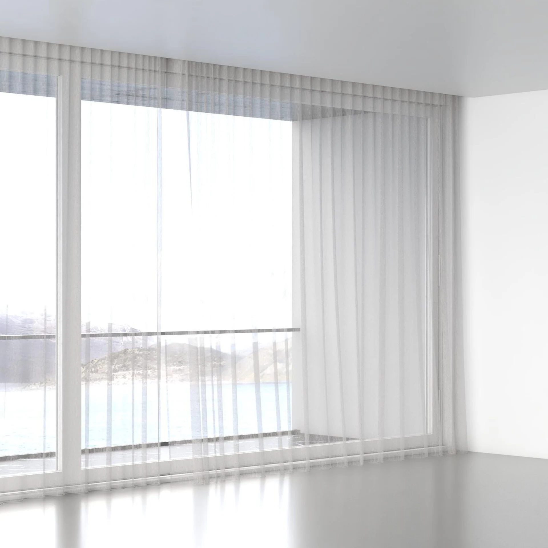 Full view of Makai (JDG) White Gold, wave pleat
