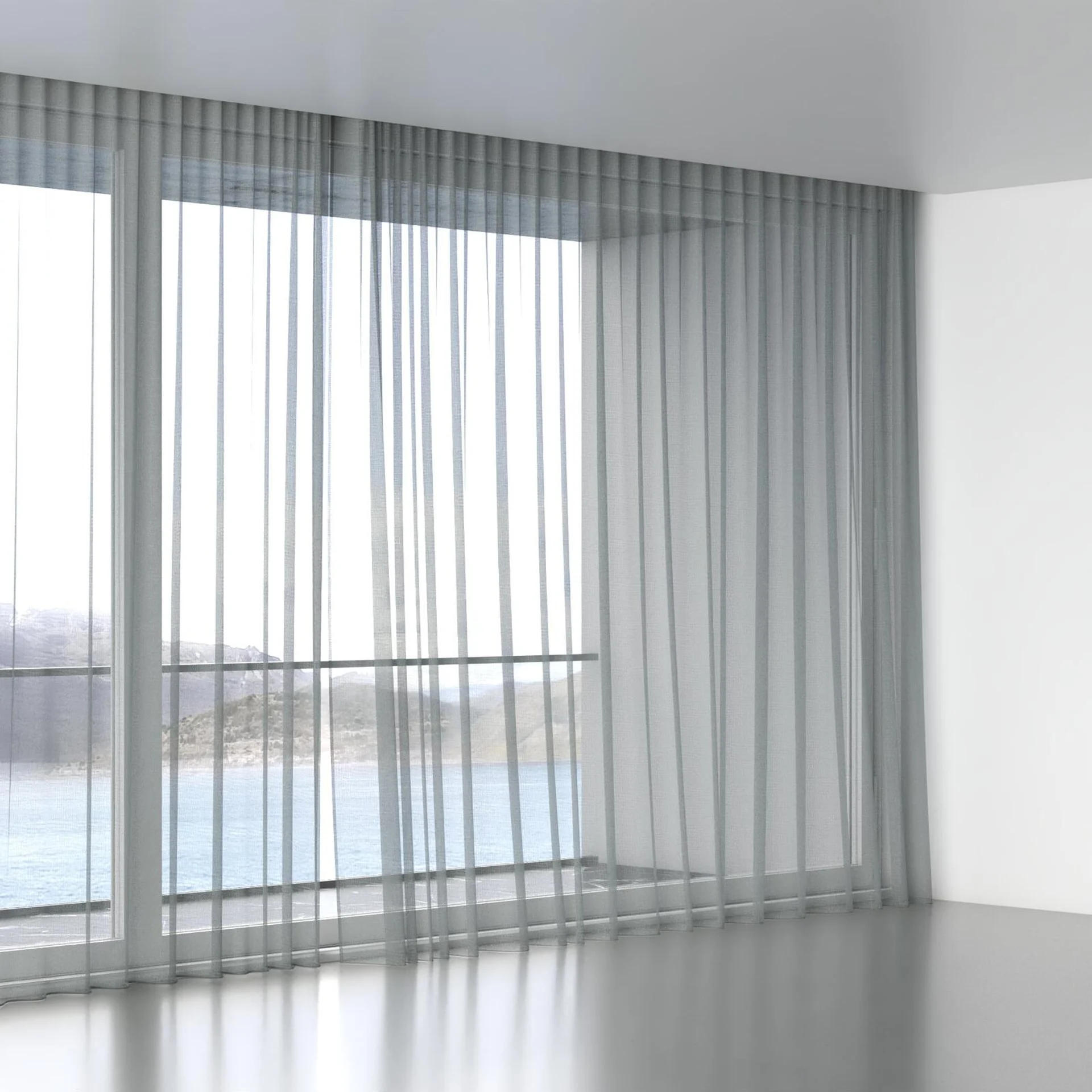Full view of Radiant Sky, wave pleat