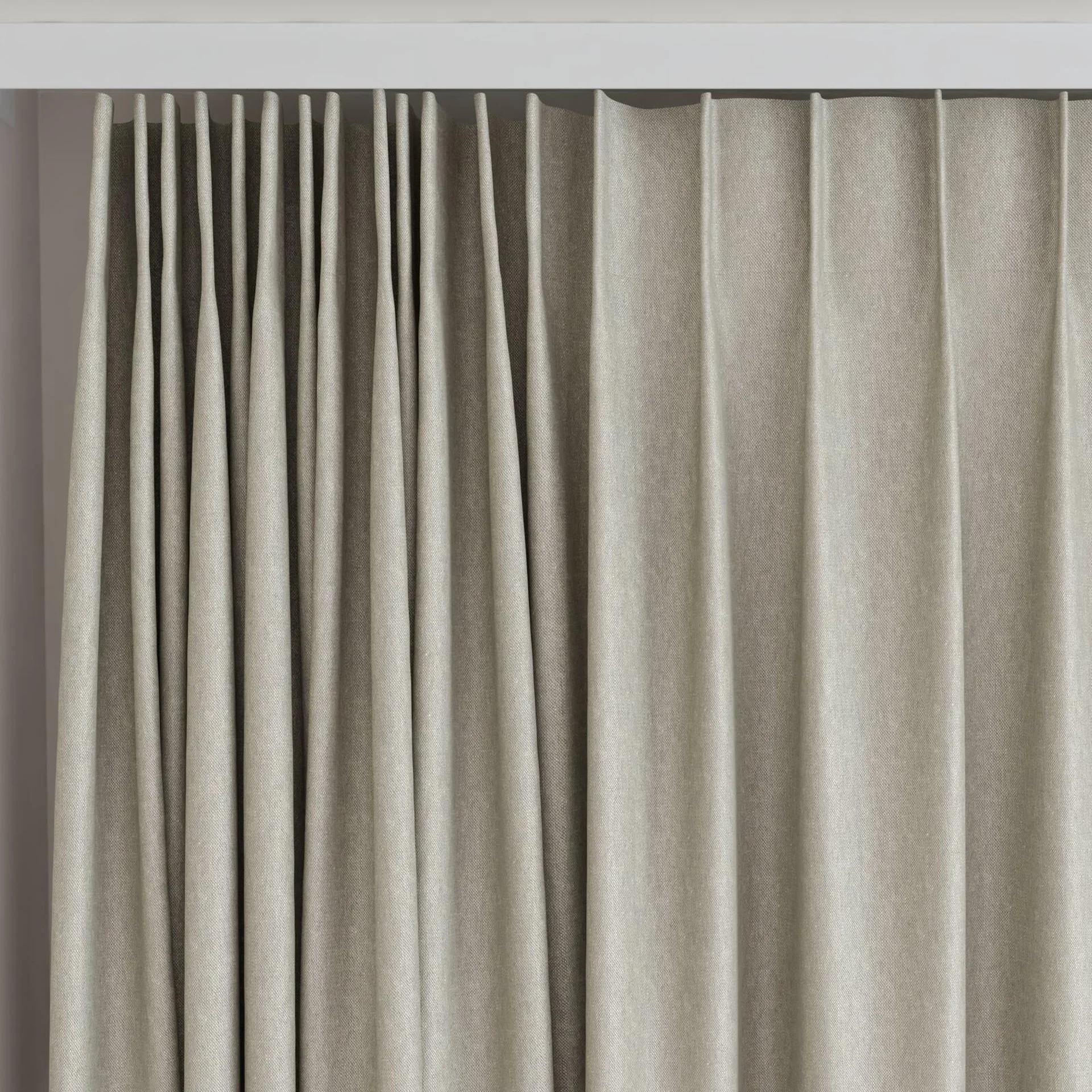 Top view of Infinite Jute, on curtain rail