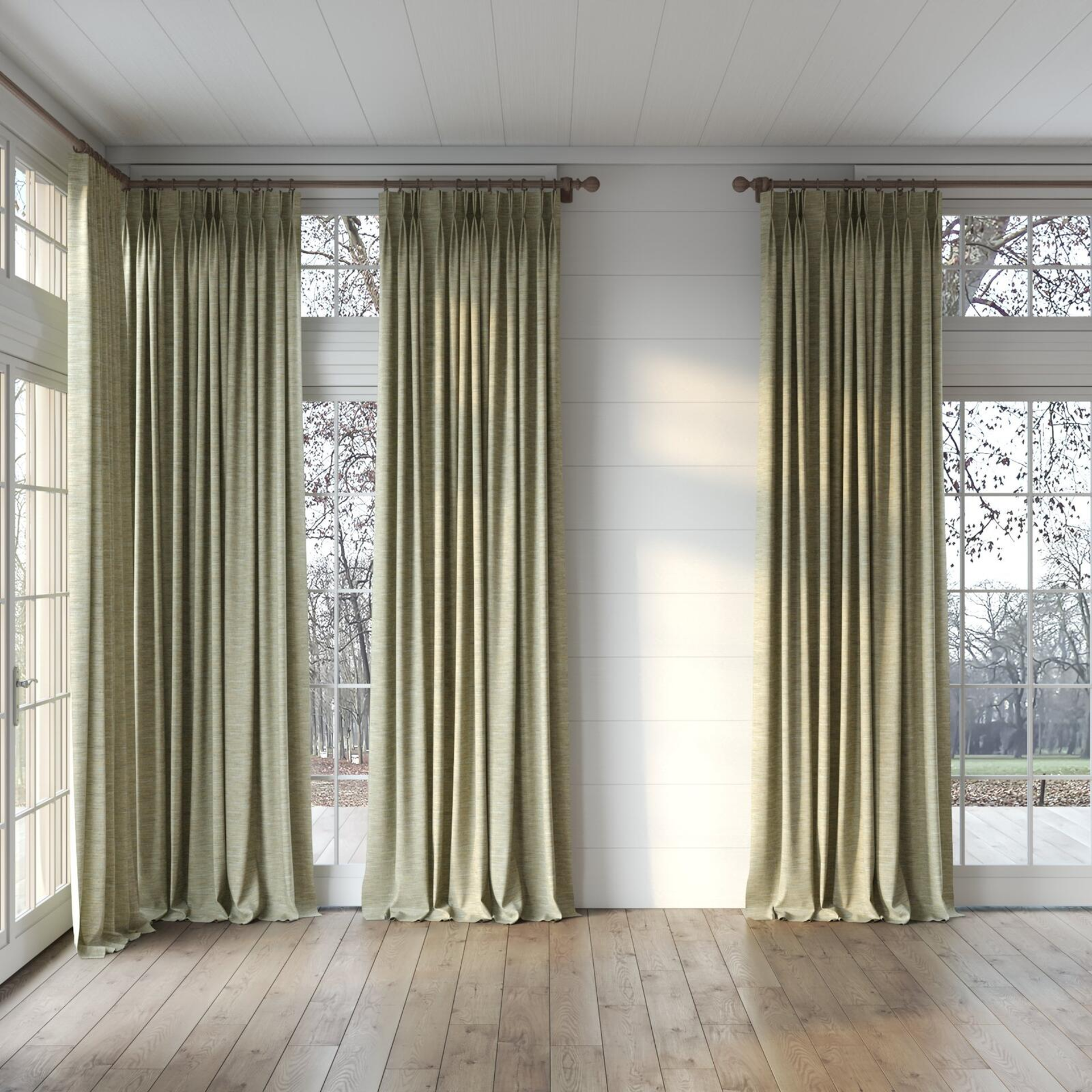 Full view of Venus Lichen, puddled, on curtain rod