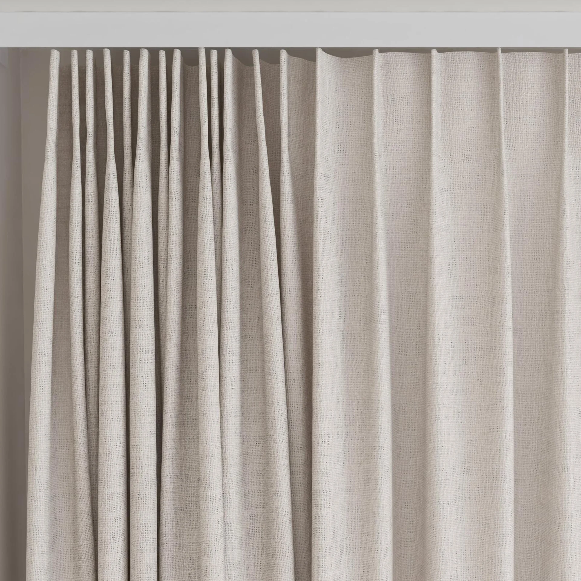 Top view of Adobe Sand, on curtain rail