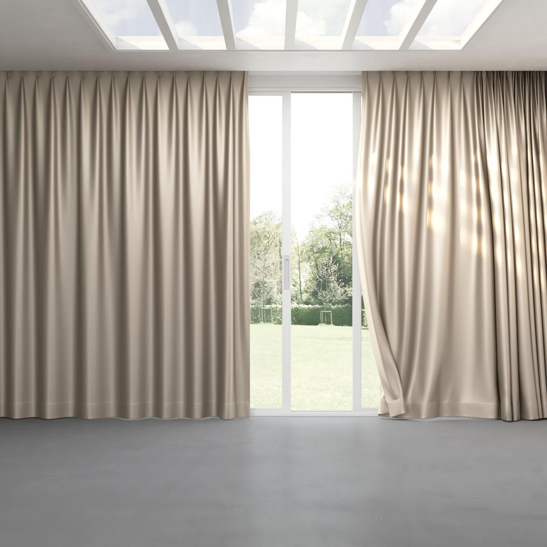 Full view of North Face Sand, pinch pleat
