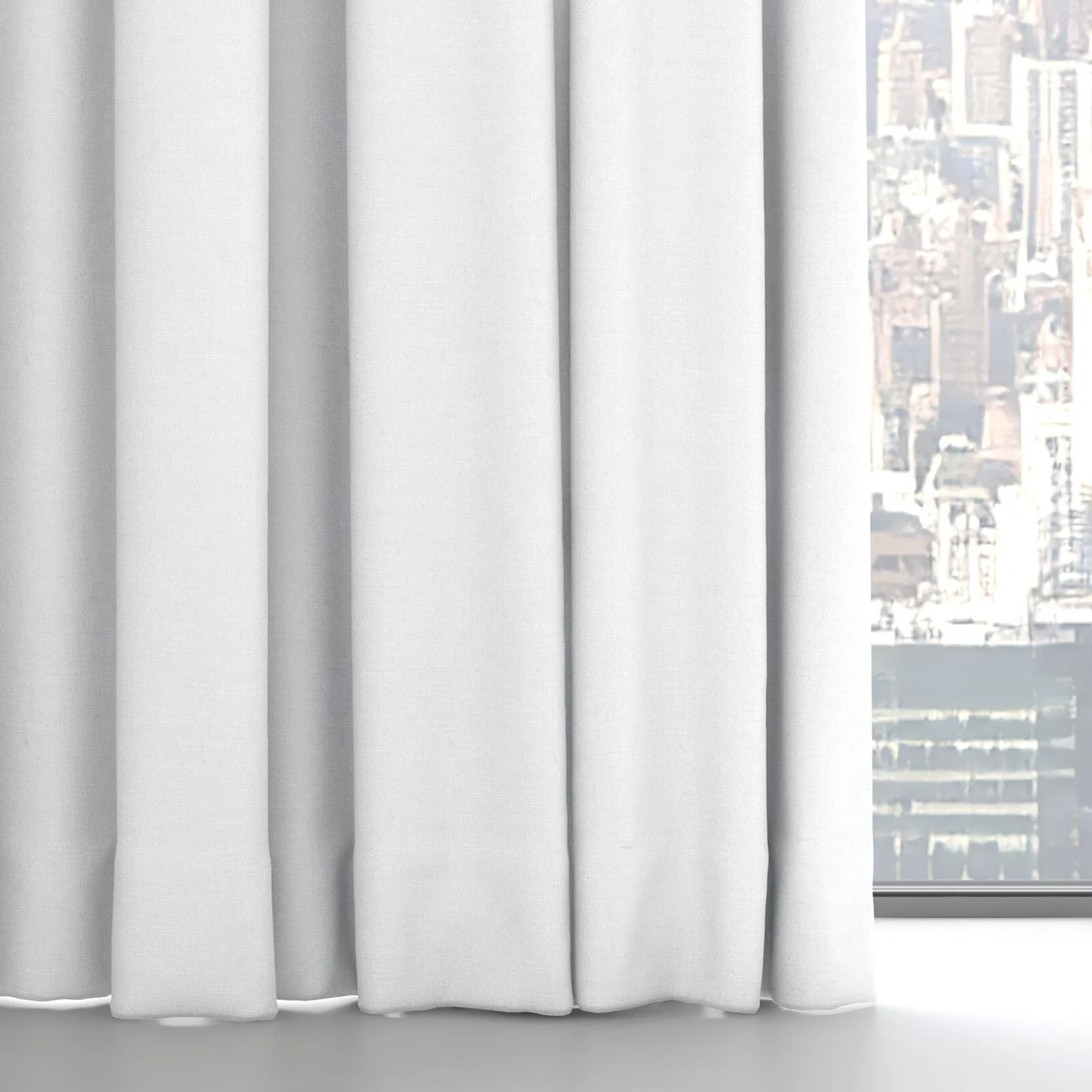 Bottom view of Retreat Blackout Linen, on hidden rail