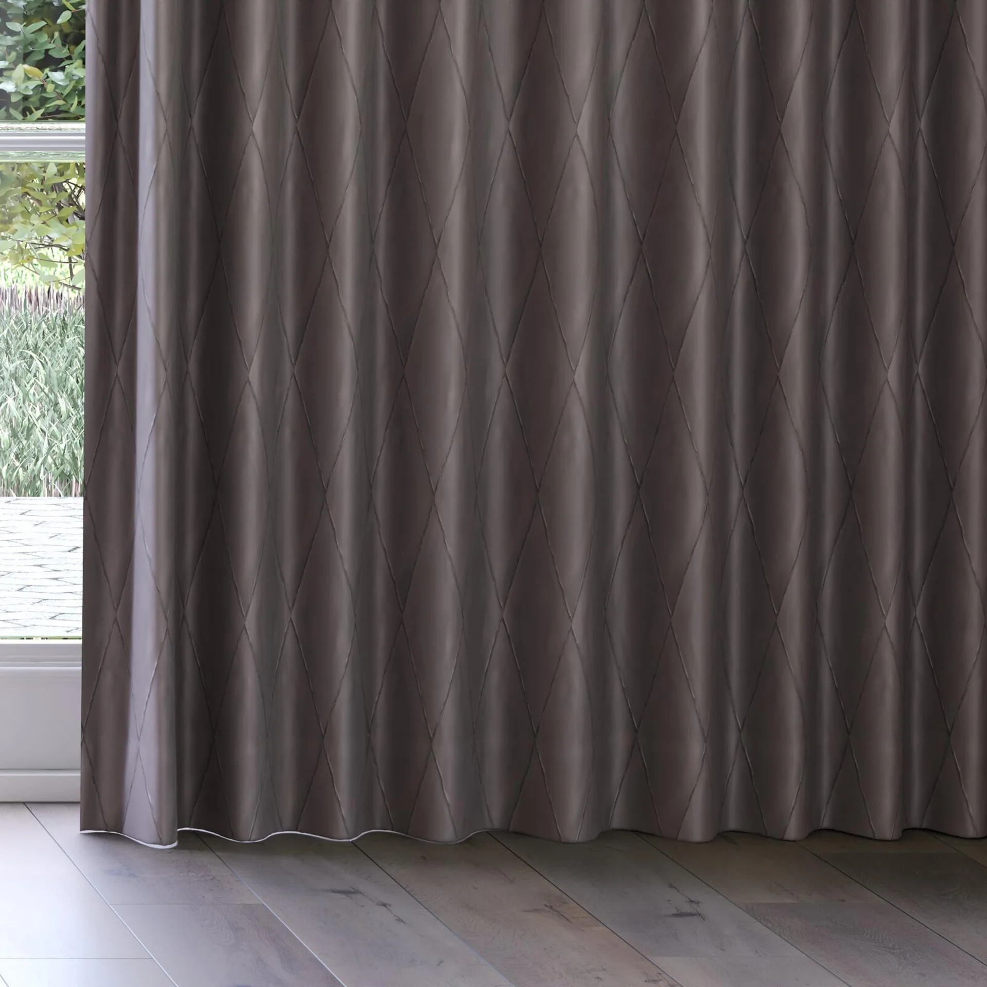 Bottom view of Deity Quartz, on curtain rail