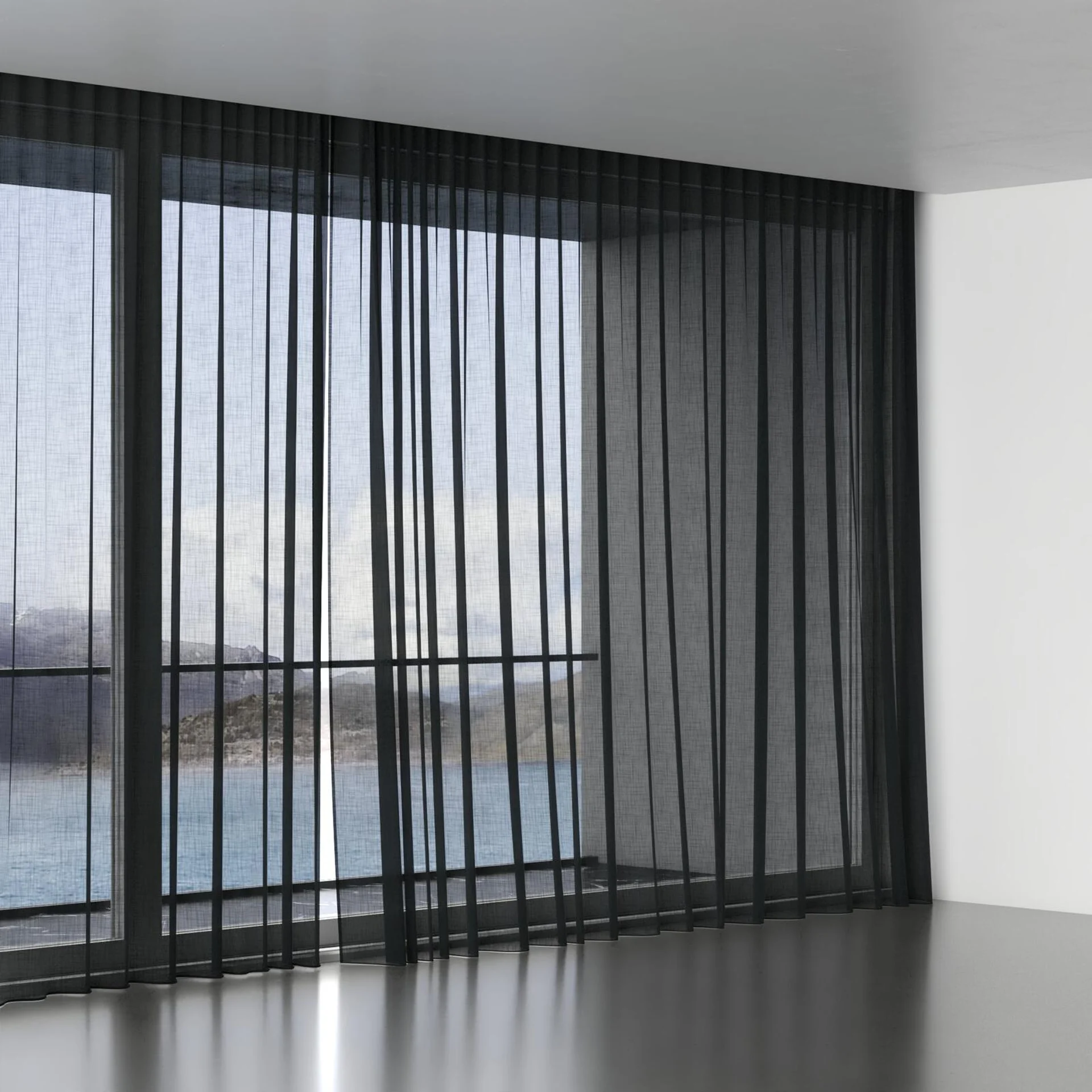 Full view of Kumo Recycled Lake, wave pleat