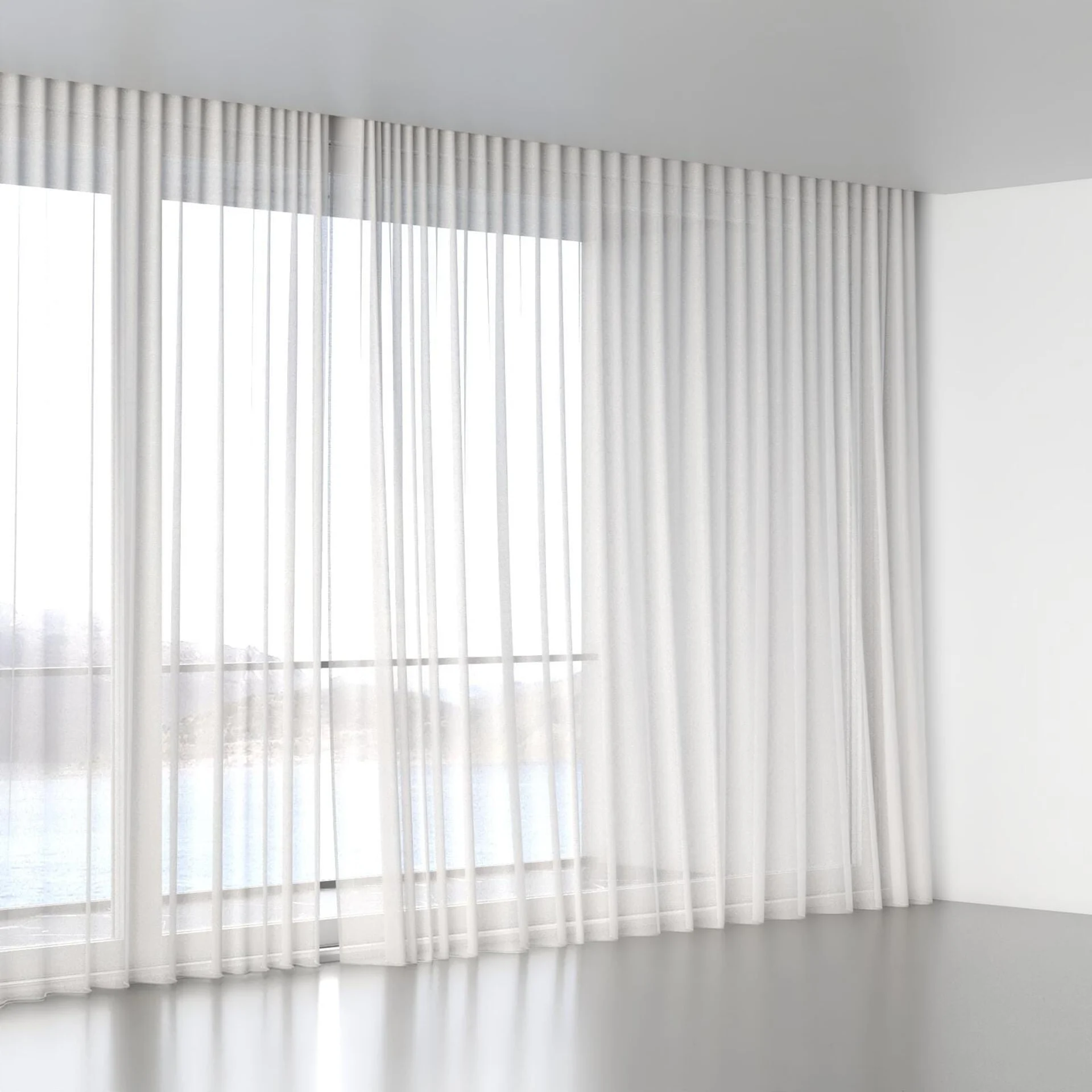 Full view of Sencha Linen, wave pleat