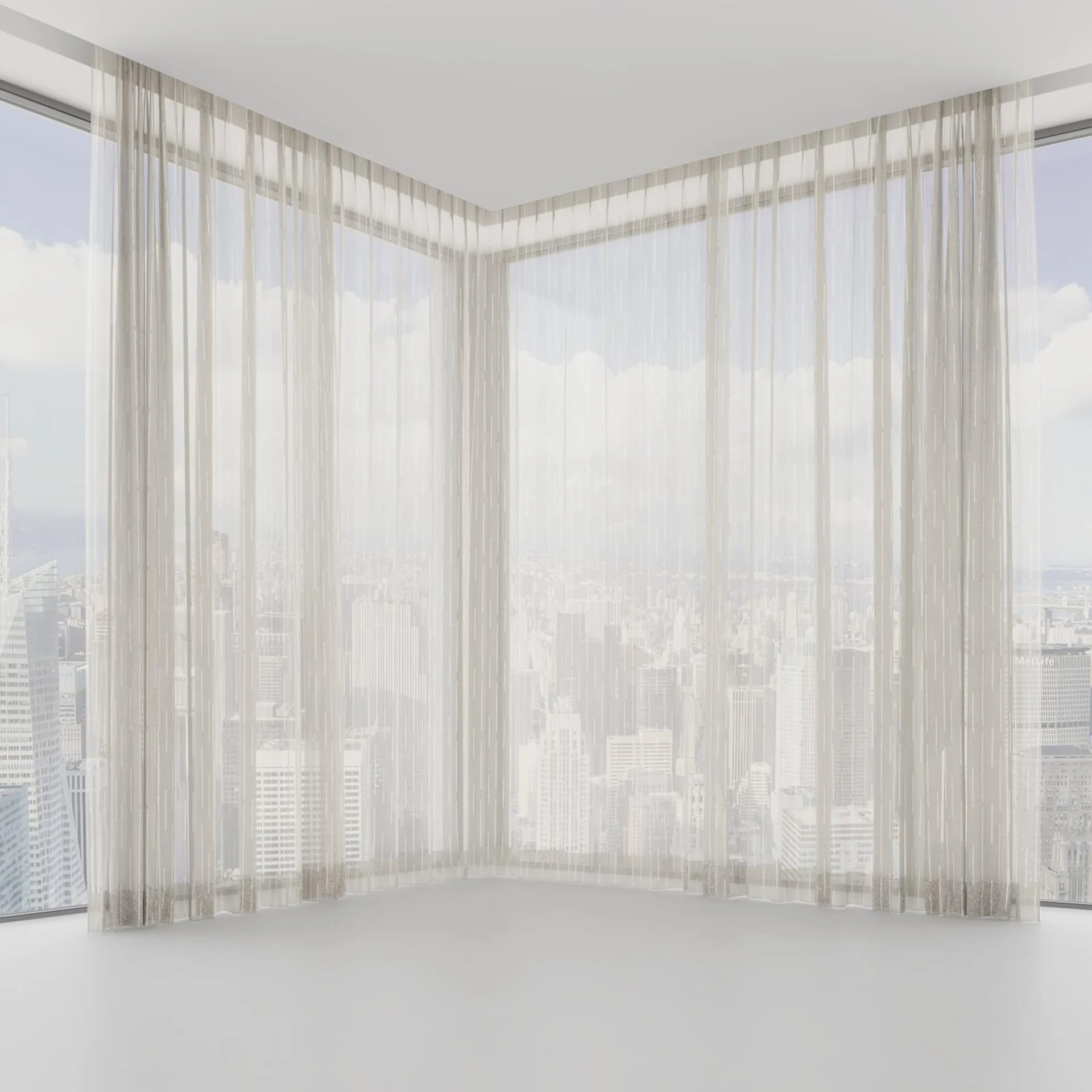 Front view of Salento Linen, on hidden rail