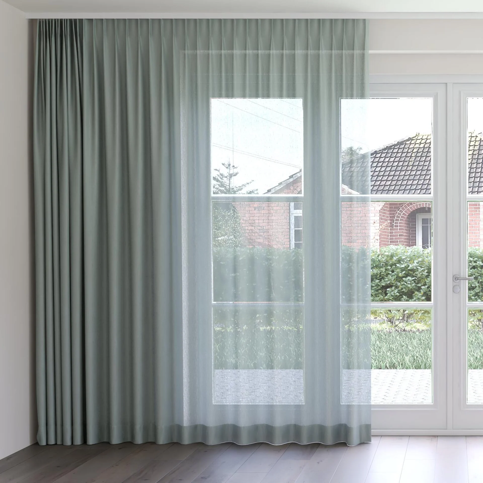 Front view of Kyoto Vine, on curtain rail