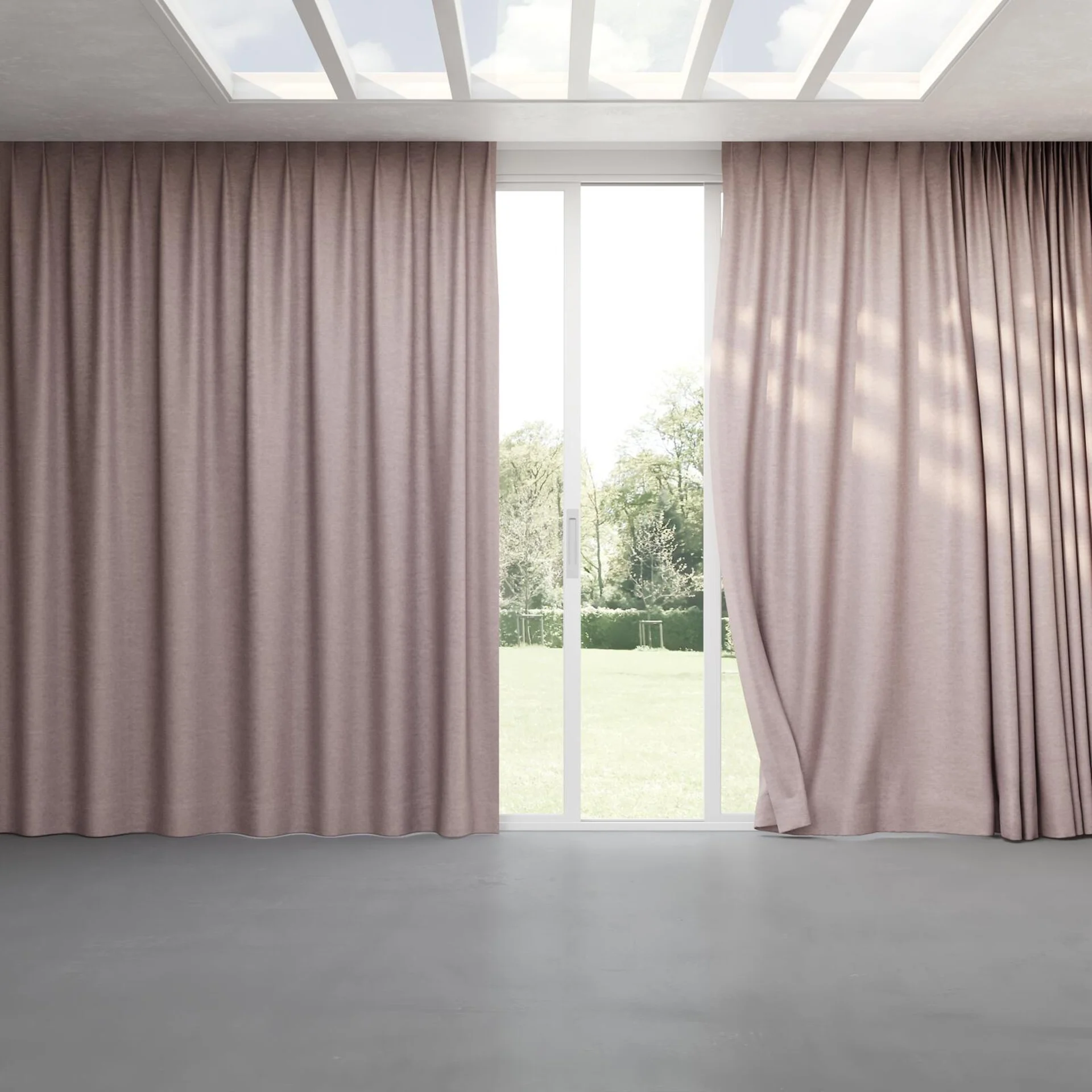 Full view of Colourwash Parma, pinch pleat