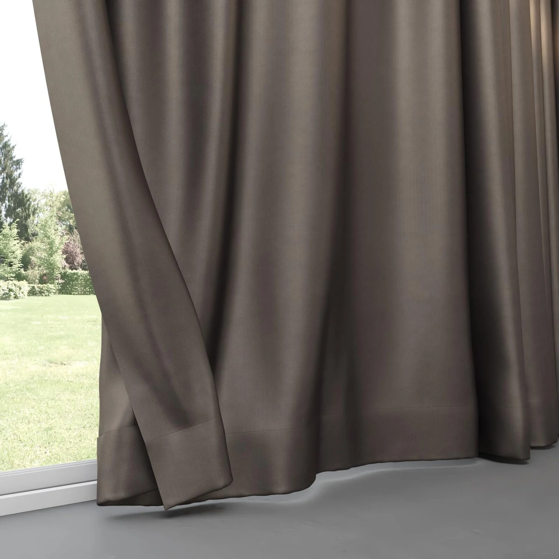 Bottom view of Glacial Pewter, pinch pleat