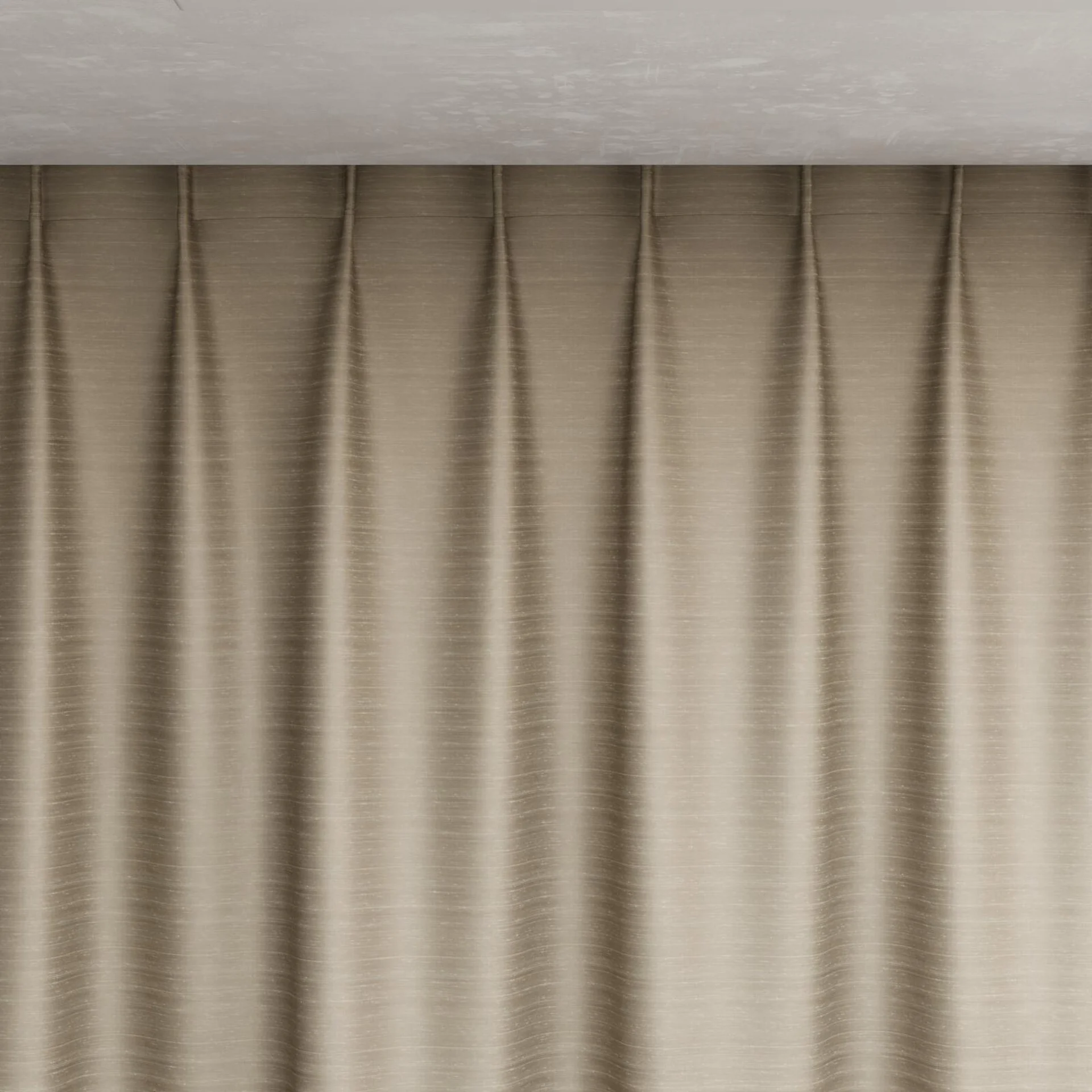 Top view of Silky String, pinch pleat