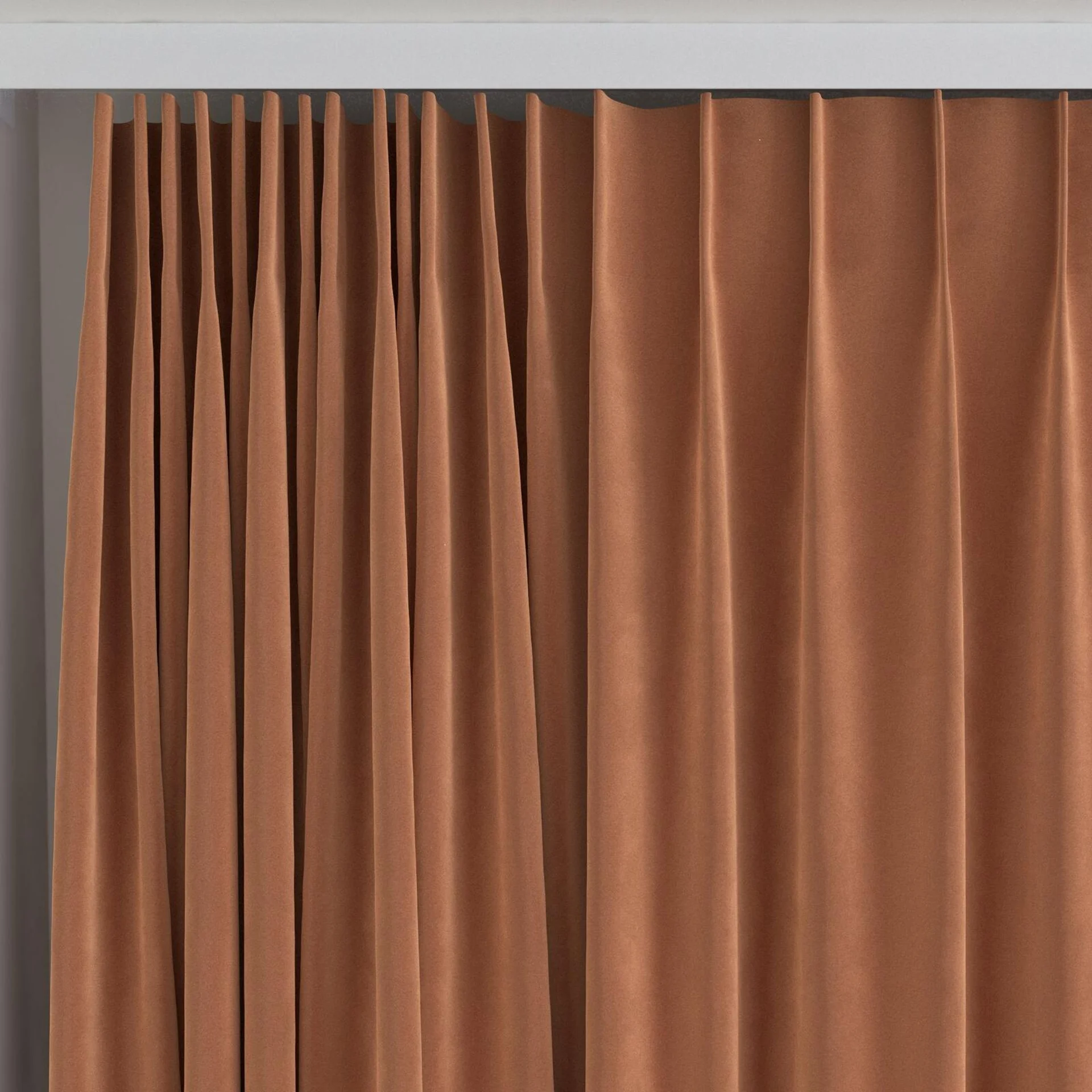 Top view of Vienna Rouge, on curtain rail