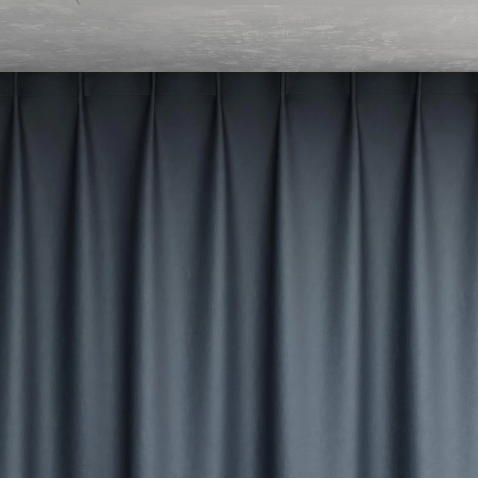 Top view of Linen Indigo, pinch pleat