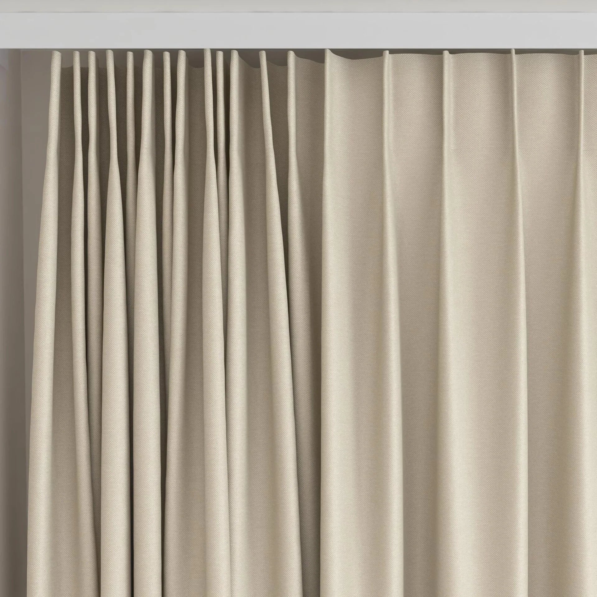 Top view of Duede Pebble, on curtain rail