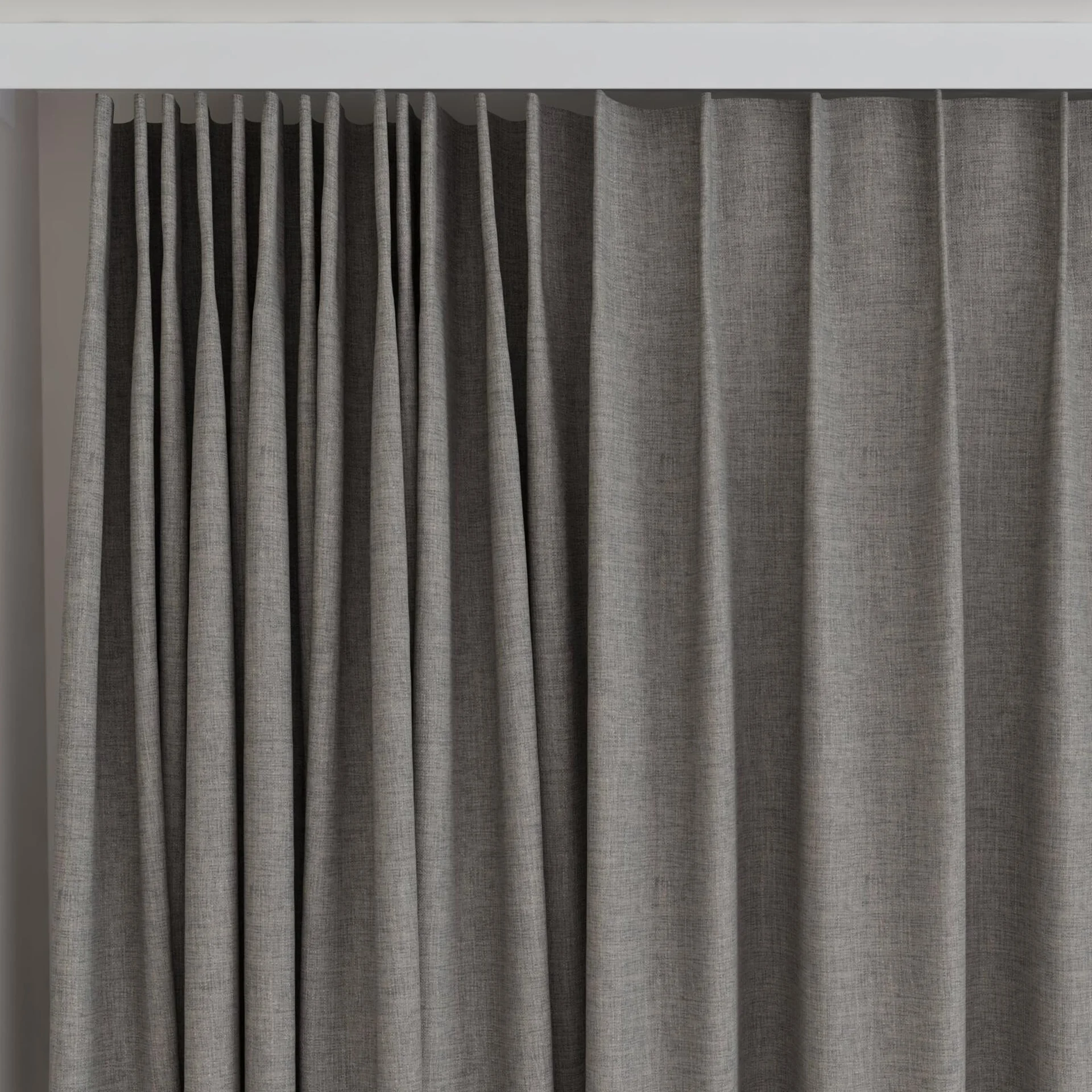 Top view of Envoy 2 Coffee 320cm, on curtain rail