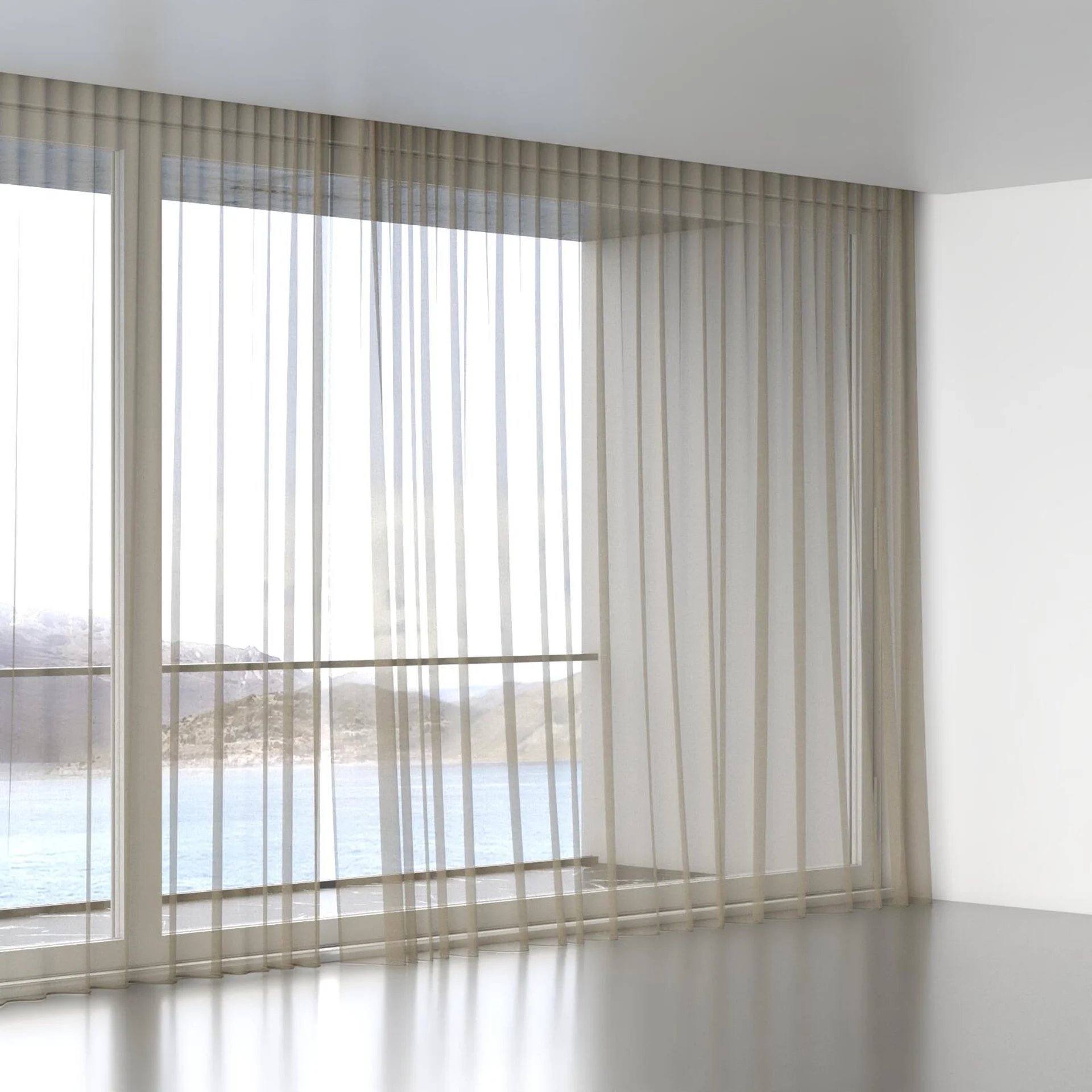 Full view of Rhyme Oyster, wave pleat