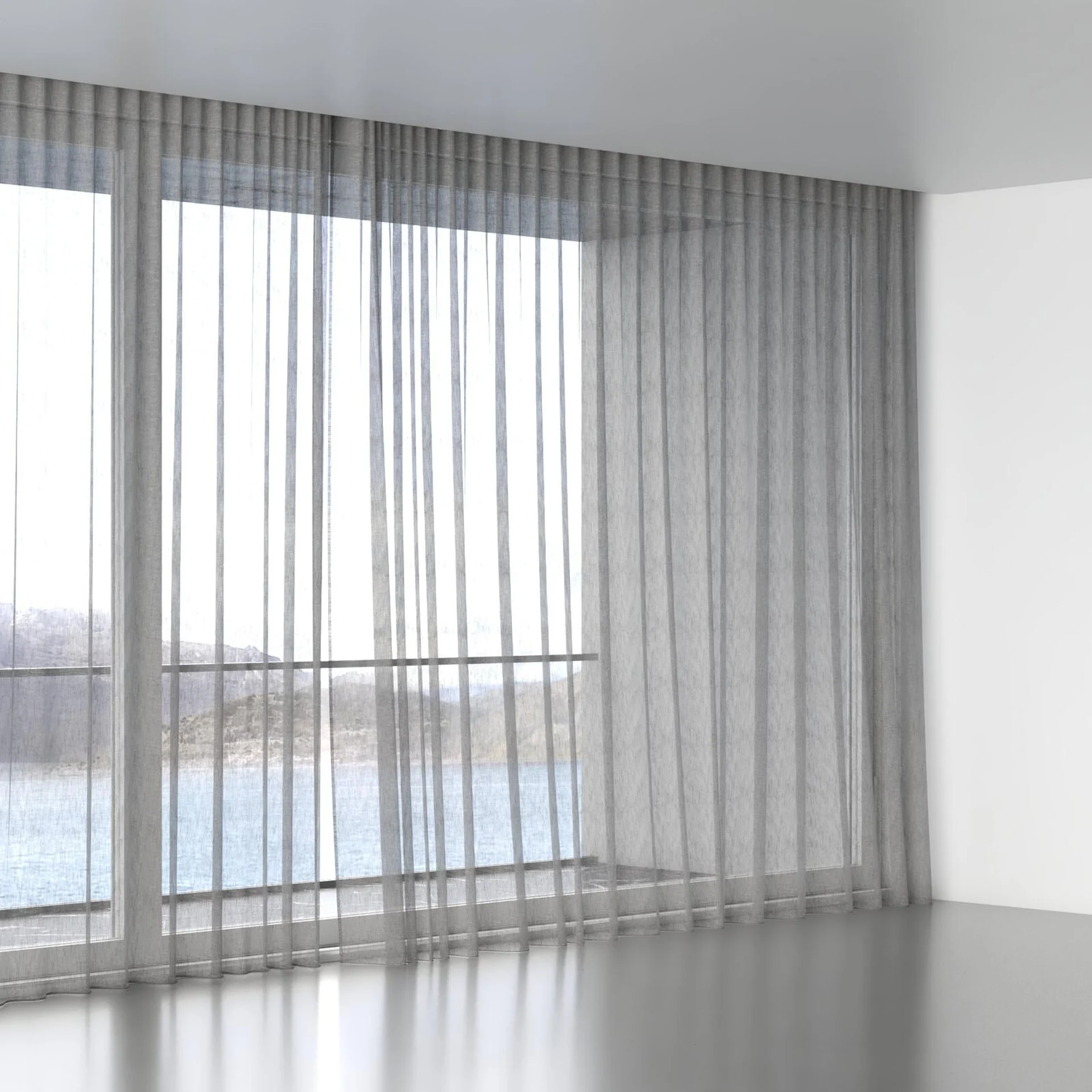 Full view of Natura Recycled Onyx, wave pleat