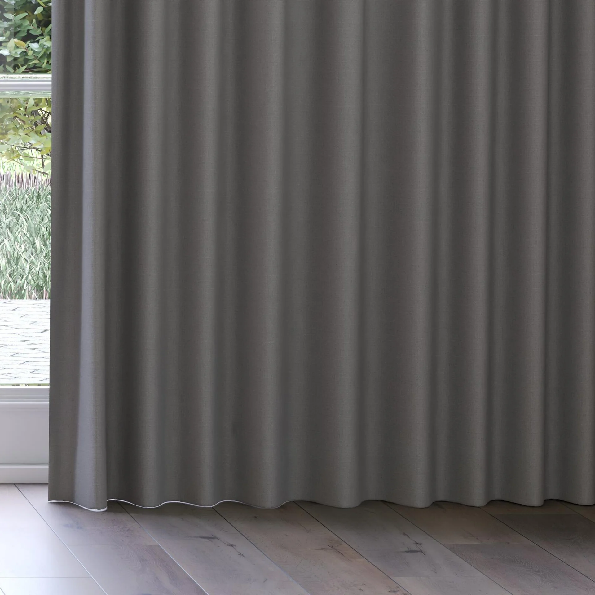 Bottom view of Darkness Earth, on curtain rail