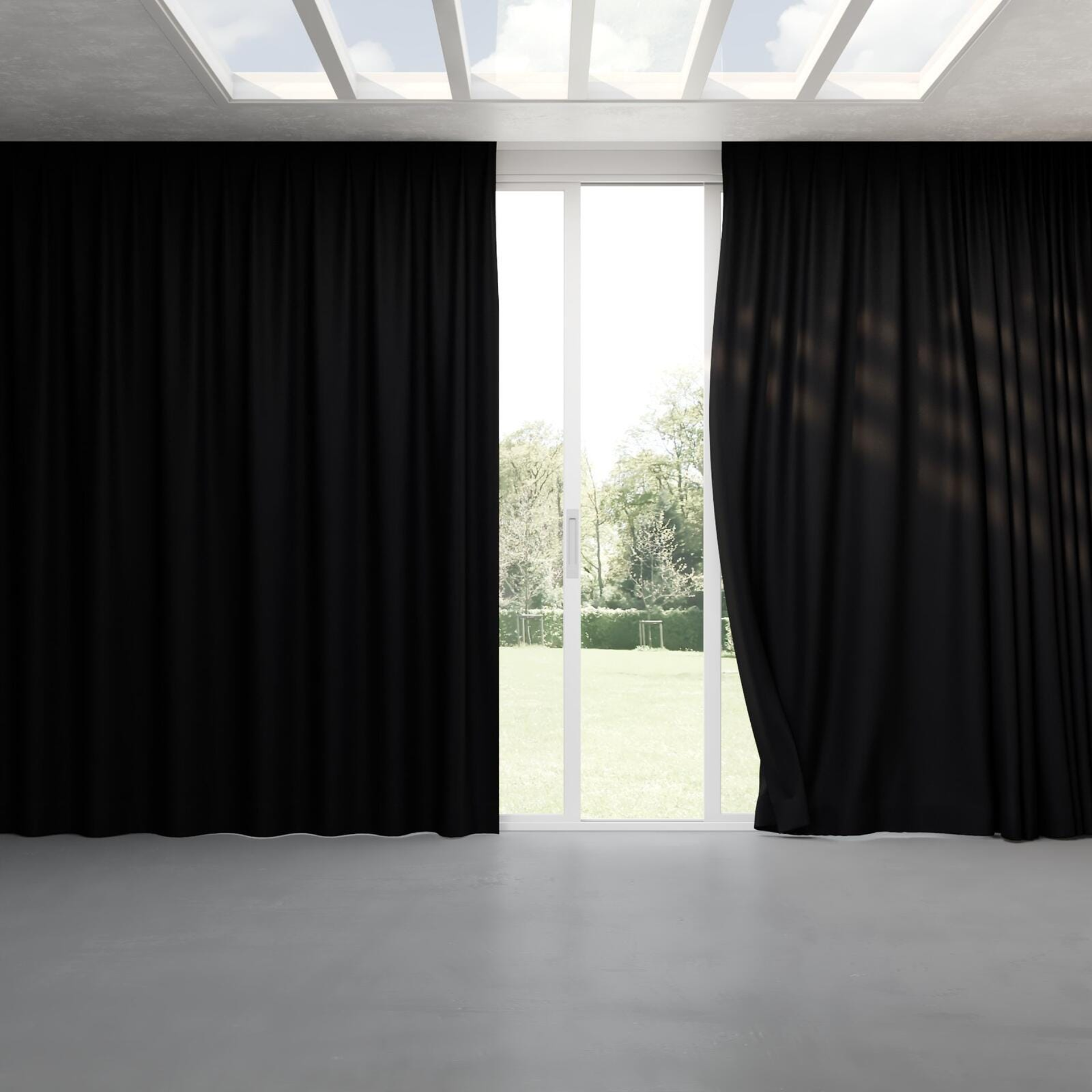 Full view of Dream Weaver 300 Onyx, pinch pleat