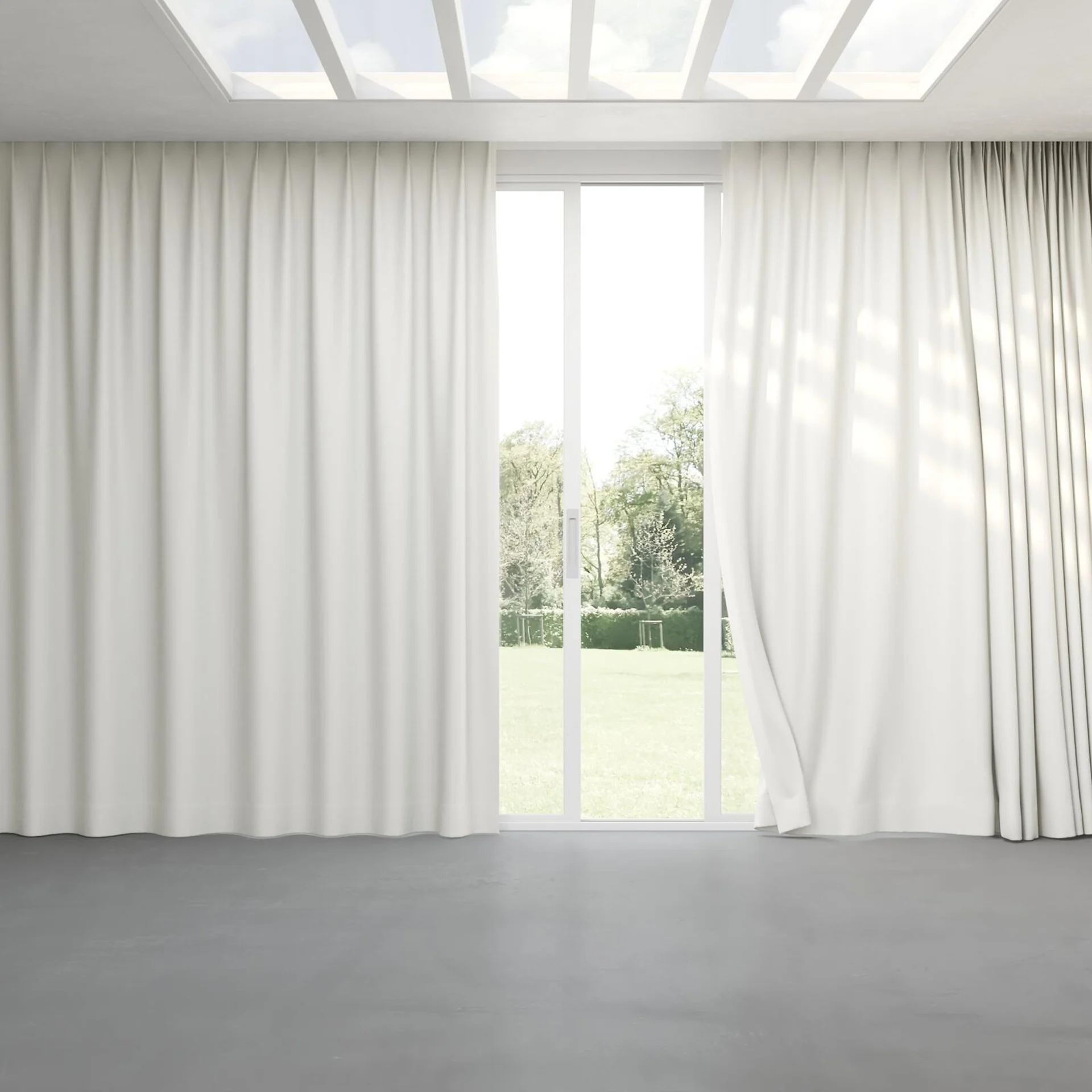 Full view of Infinite Blanc, pinch pleat