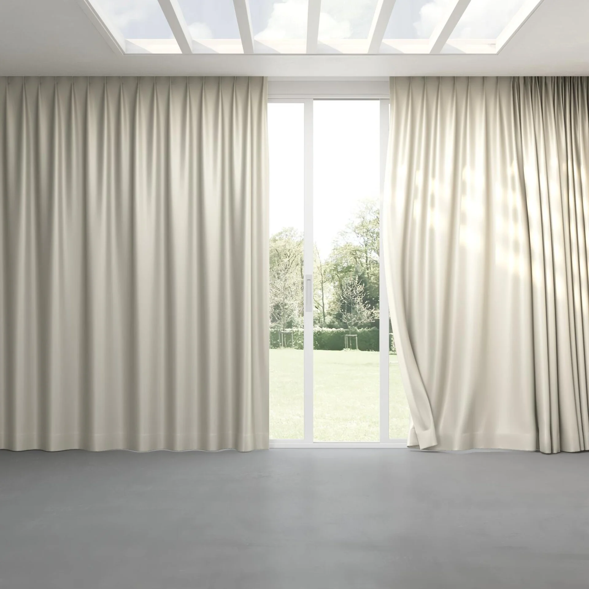 Full view of Sleek Papyrus, pinch pleat