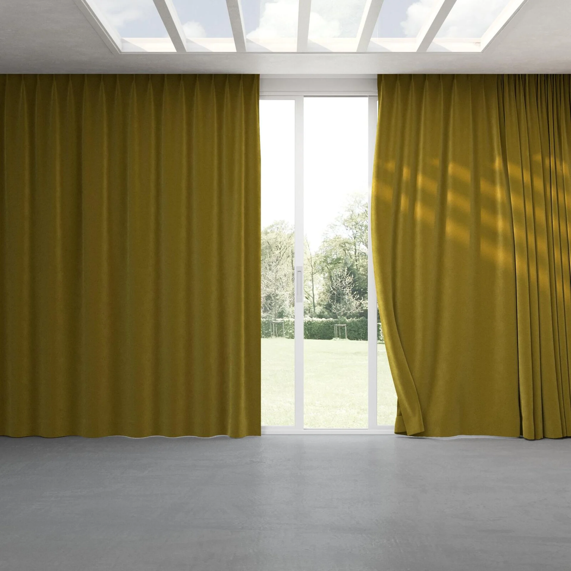 Full view of Vienna Vine, pinch pleat