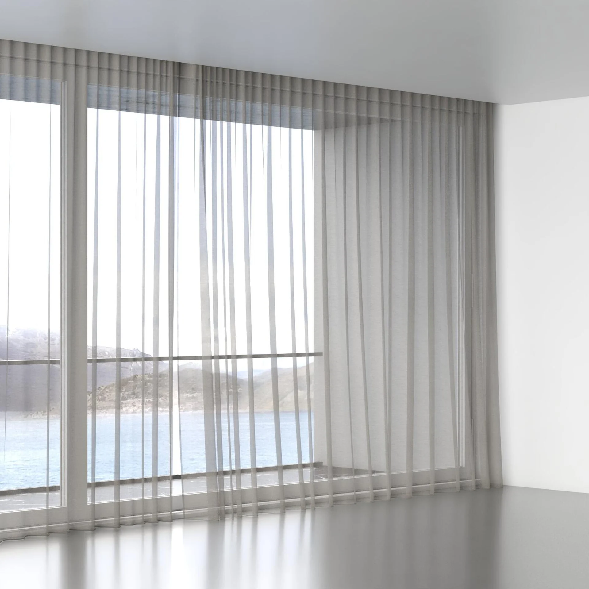 Full view of Audiance Pewter, wave pleat