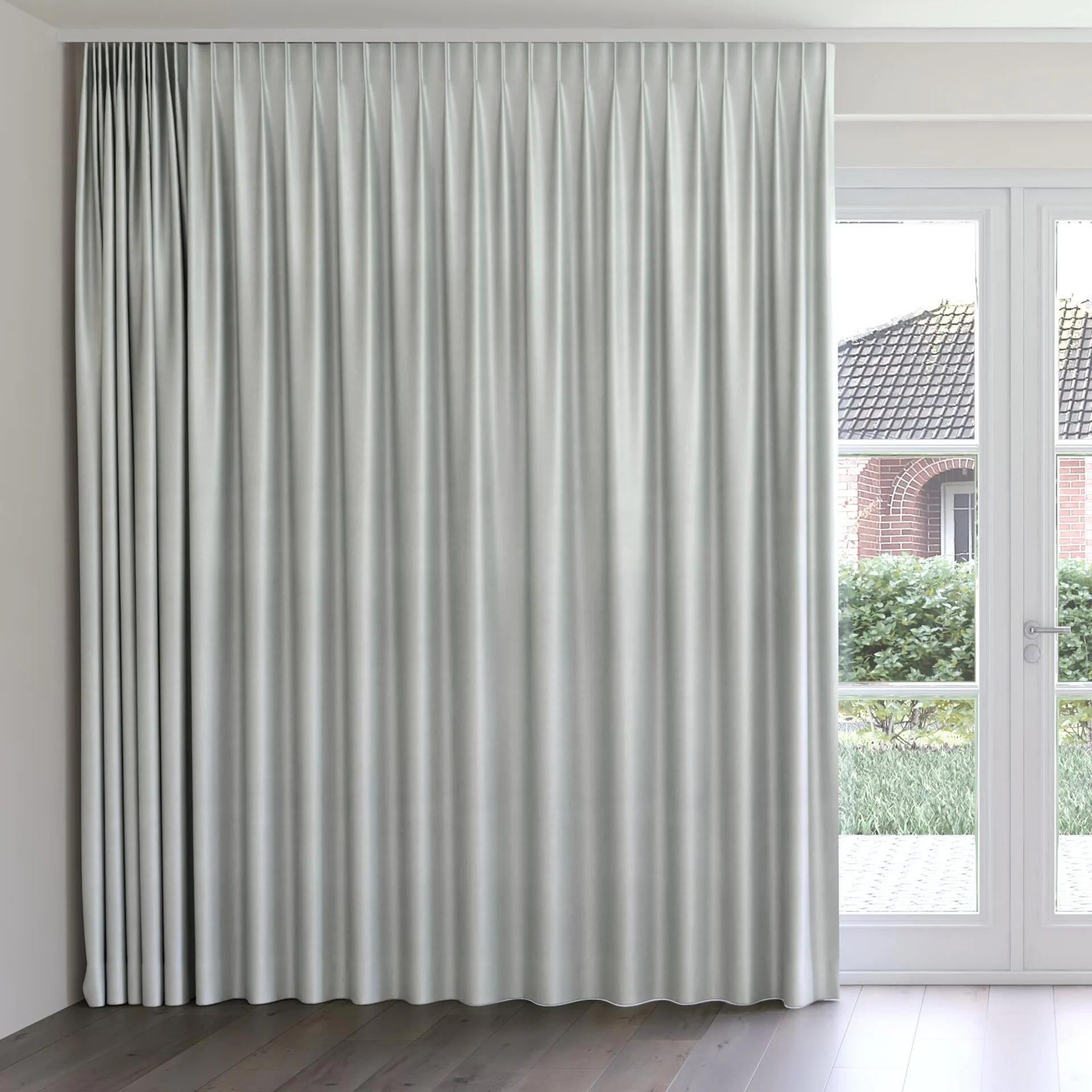 Front view of Glacial Mineral, on curtain rail