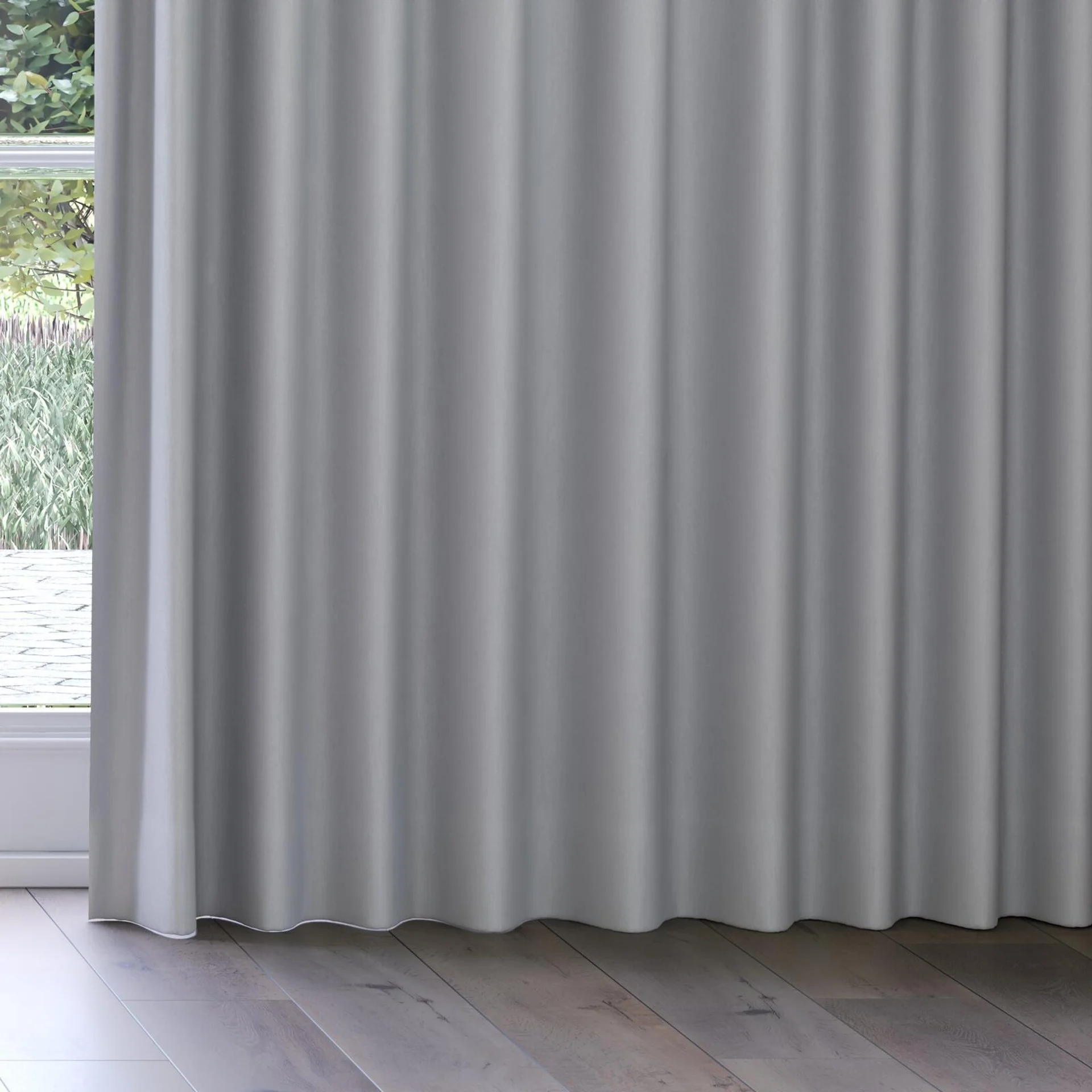 Bottom view of Luxo Gull, on curtain rail