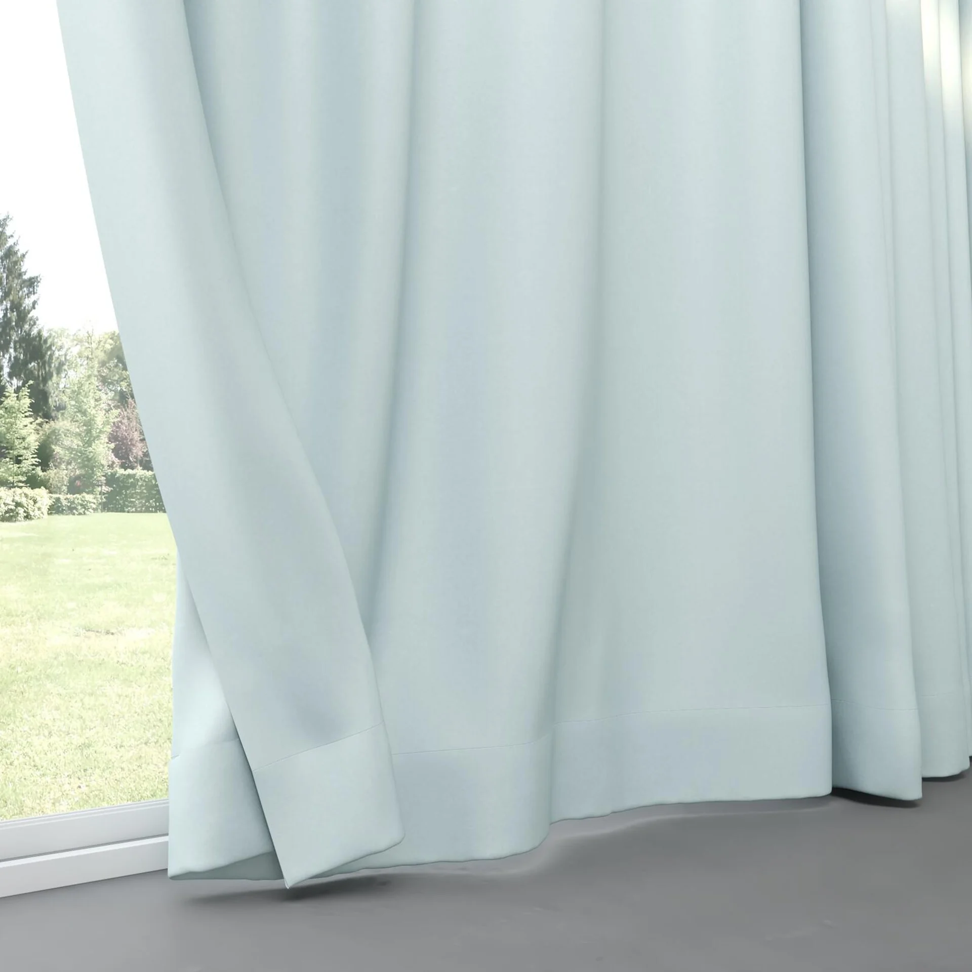 Bottom view of Re-Vive Aqua, pinch pleat