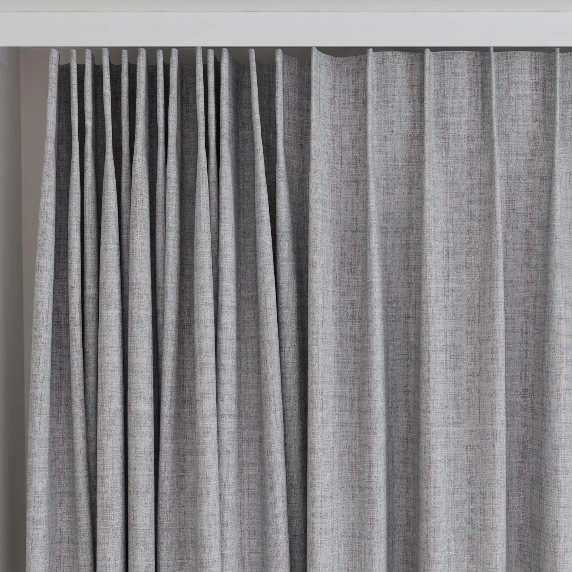 Top view of Iconic Silver, on curtain rail