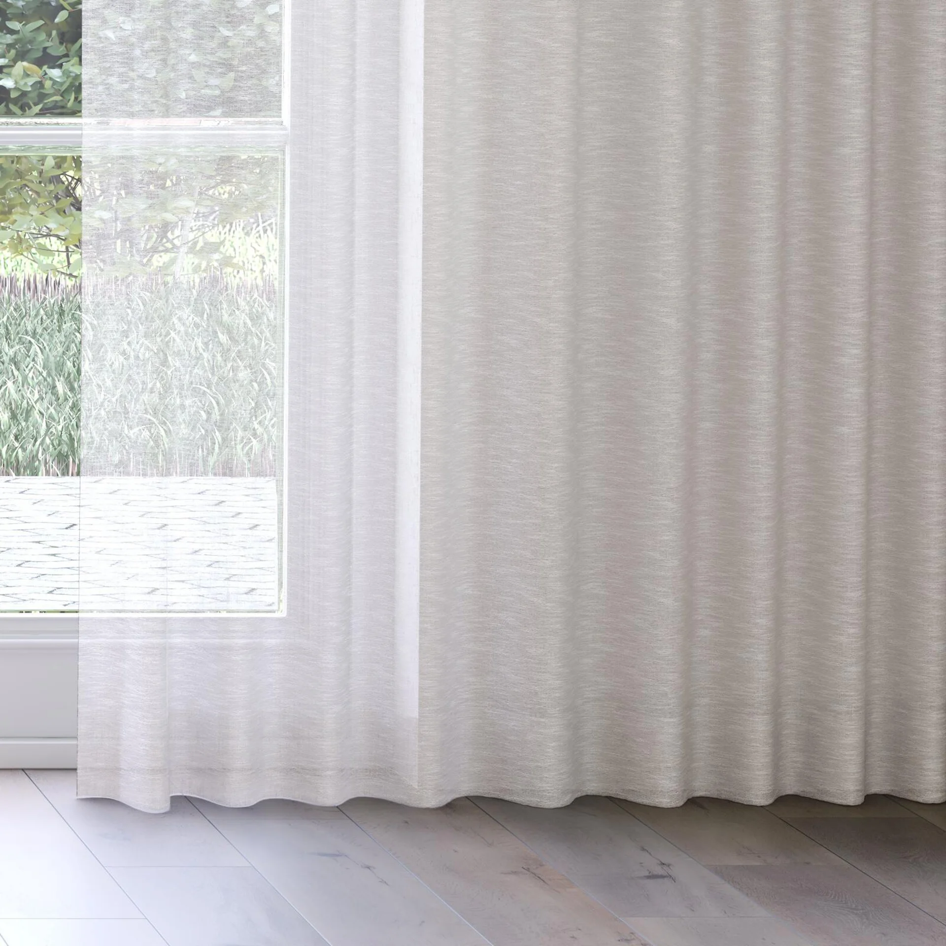 Bottom view of Drift Haze, on curtain rail