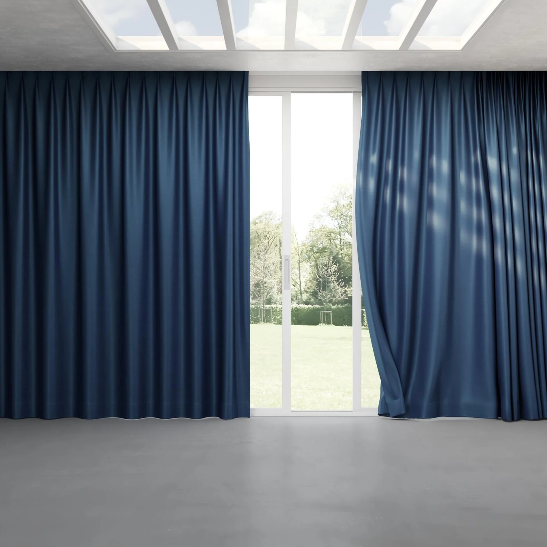 Full view of Silky Night, pinch pleat