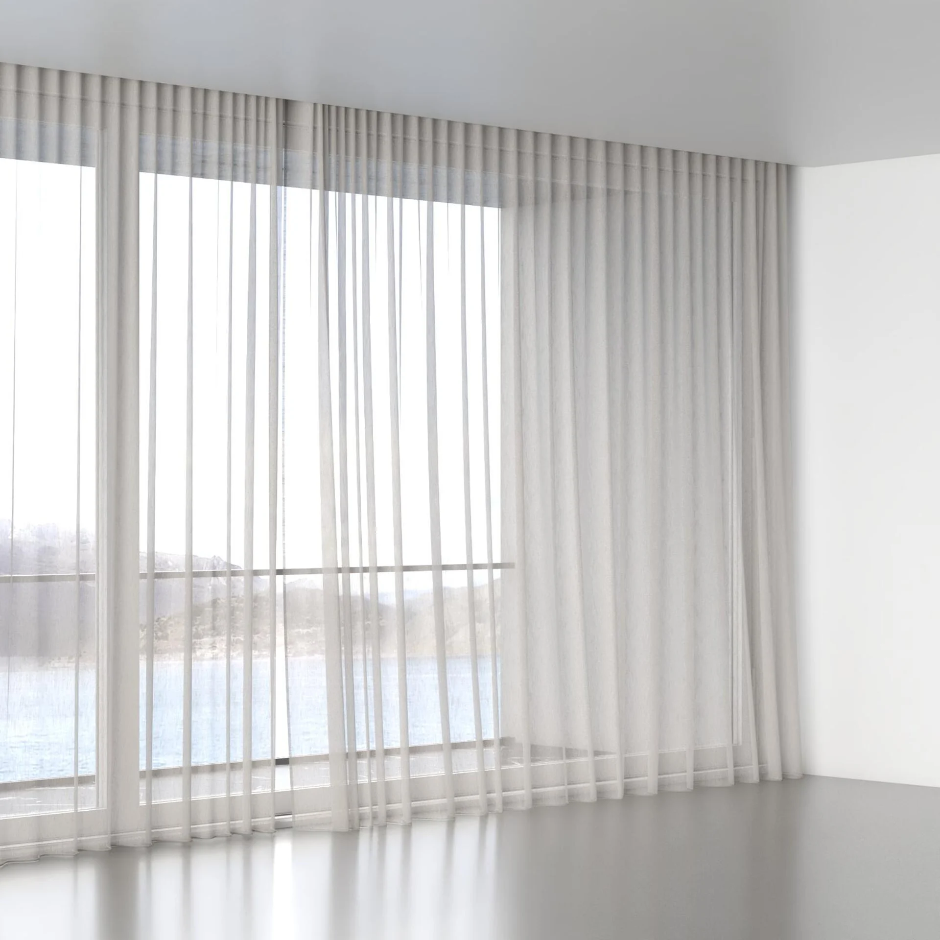 Full view of Stratus Taupe, wave pleat
